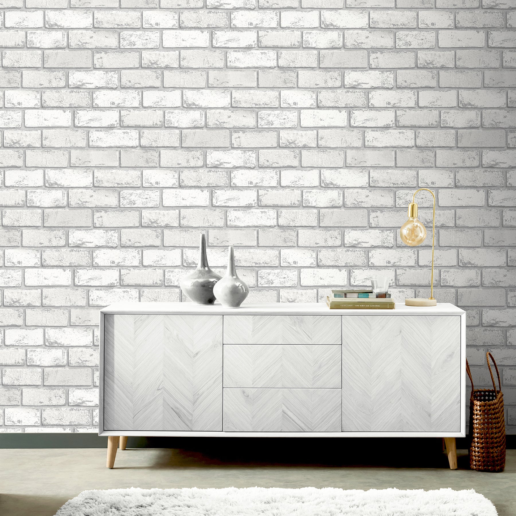 myron-dove-metallic-brick-wallpaper-york-wallcoverings-ah692201 - York Wallcoverings Wallpaper