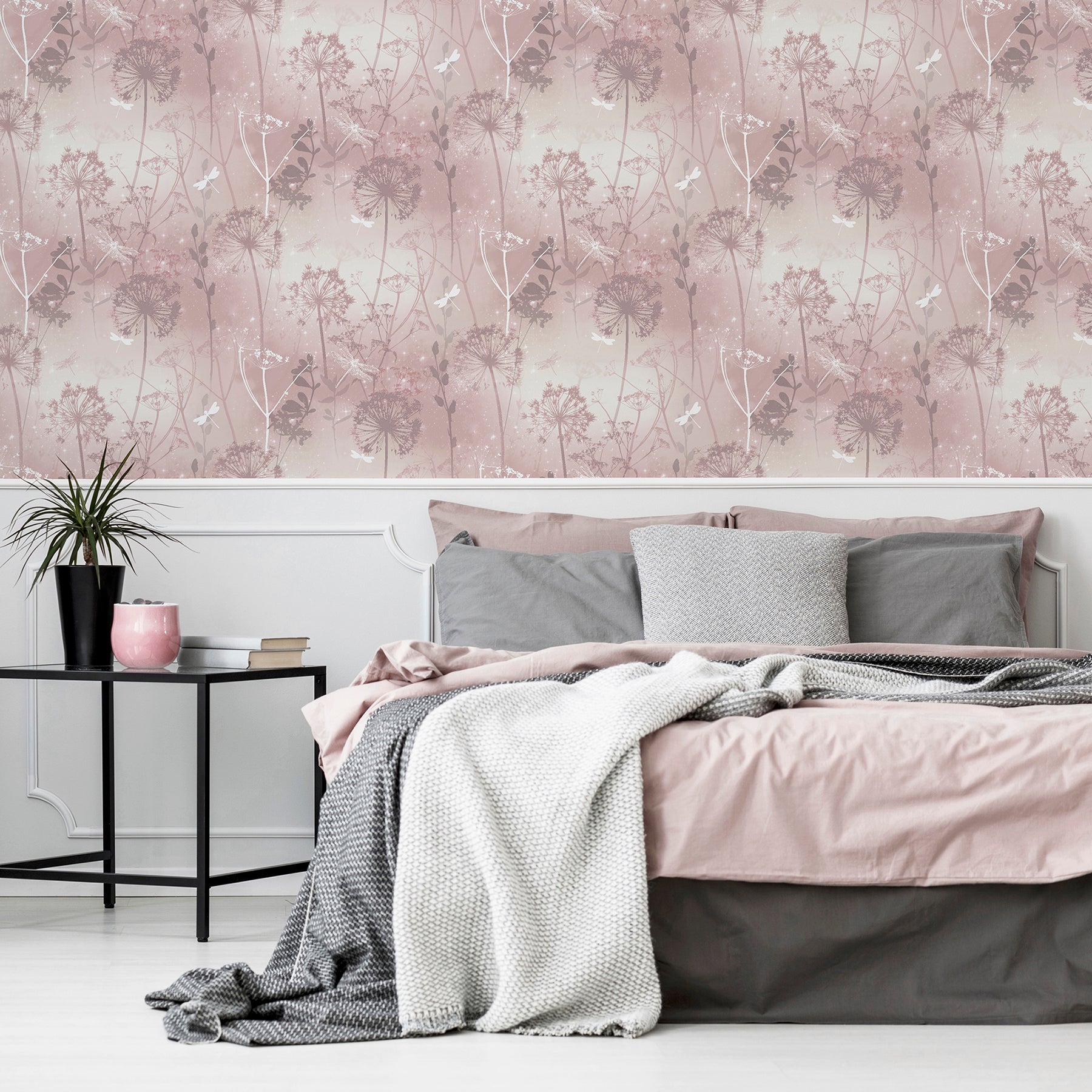 lena-pink-floral-wallpaper-york-wallcoverings-ah692305 - York Wallcoverings Papel pintado