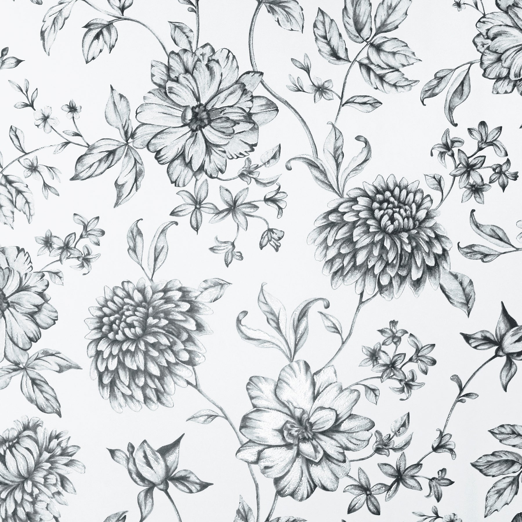 della-black-floral-trail-wallpaper-york-wallcoverings-ah692507 - York Wallcoverings Wallpaper