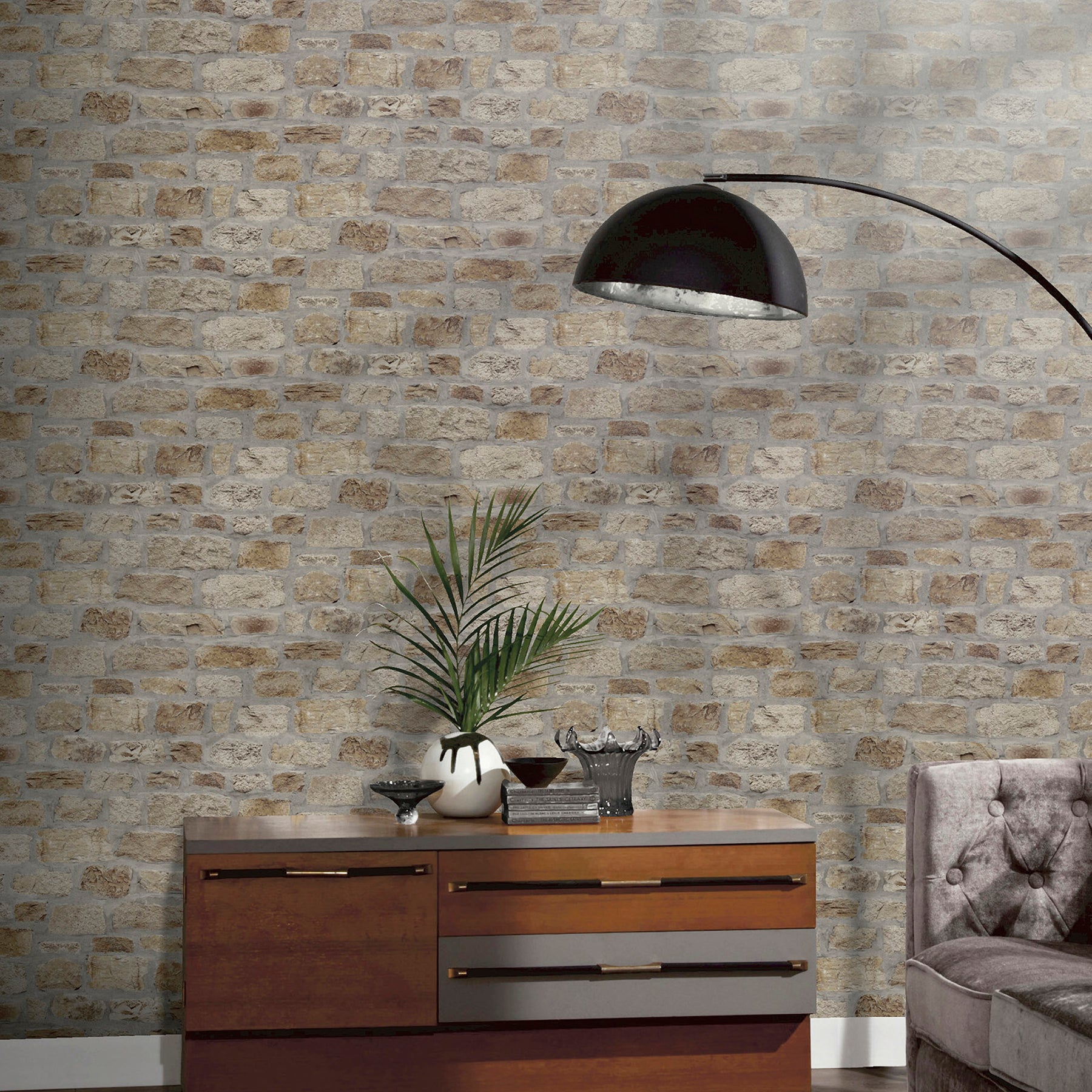 atticus-neutral-country-stone-wallpaper-york-wallcoverings-ah696500 - York Wallcoverings Wallpaper