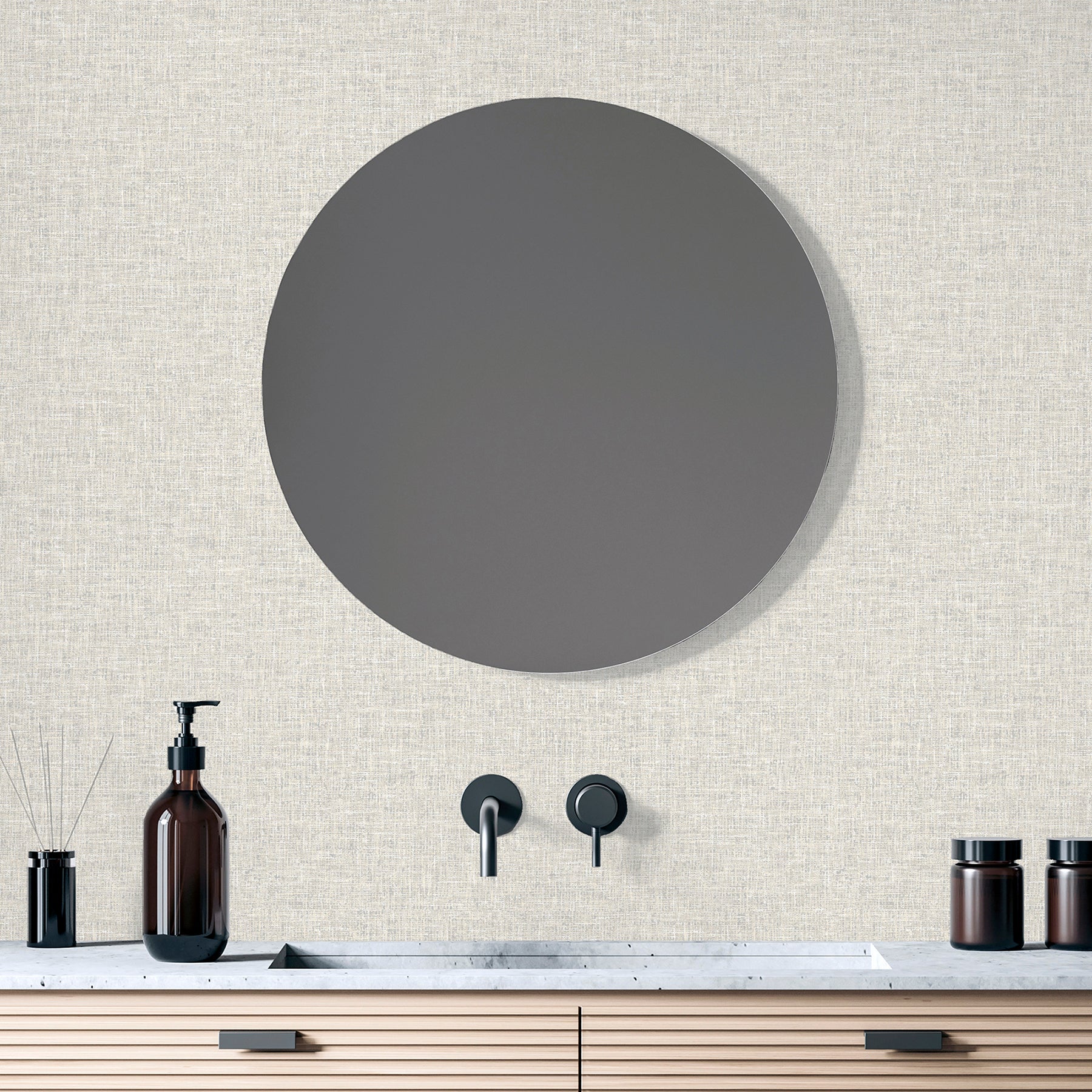 paulette-neutral-linen-texture-wallpaper-york-wallcoverings-ah901704 - York Wallcoverings Wallpaper