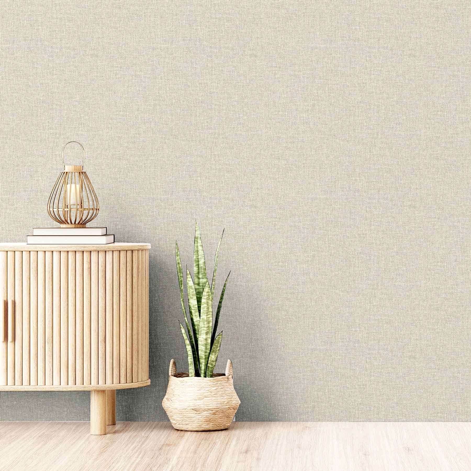 Paulette Neutral Linen Texture Wallpaper - York Wallcoverings - AH901704 - York Wallcoverings Wallpaper