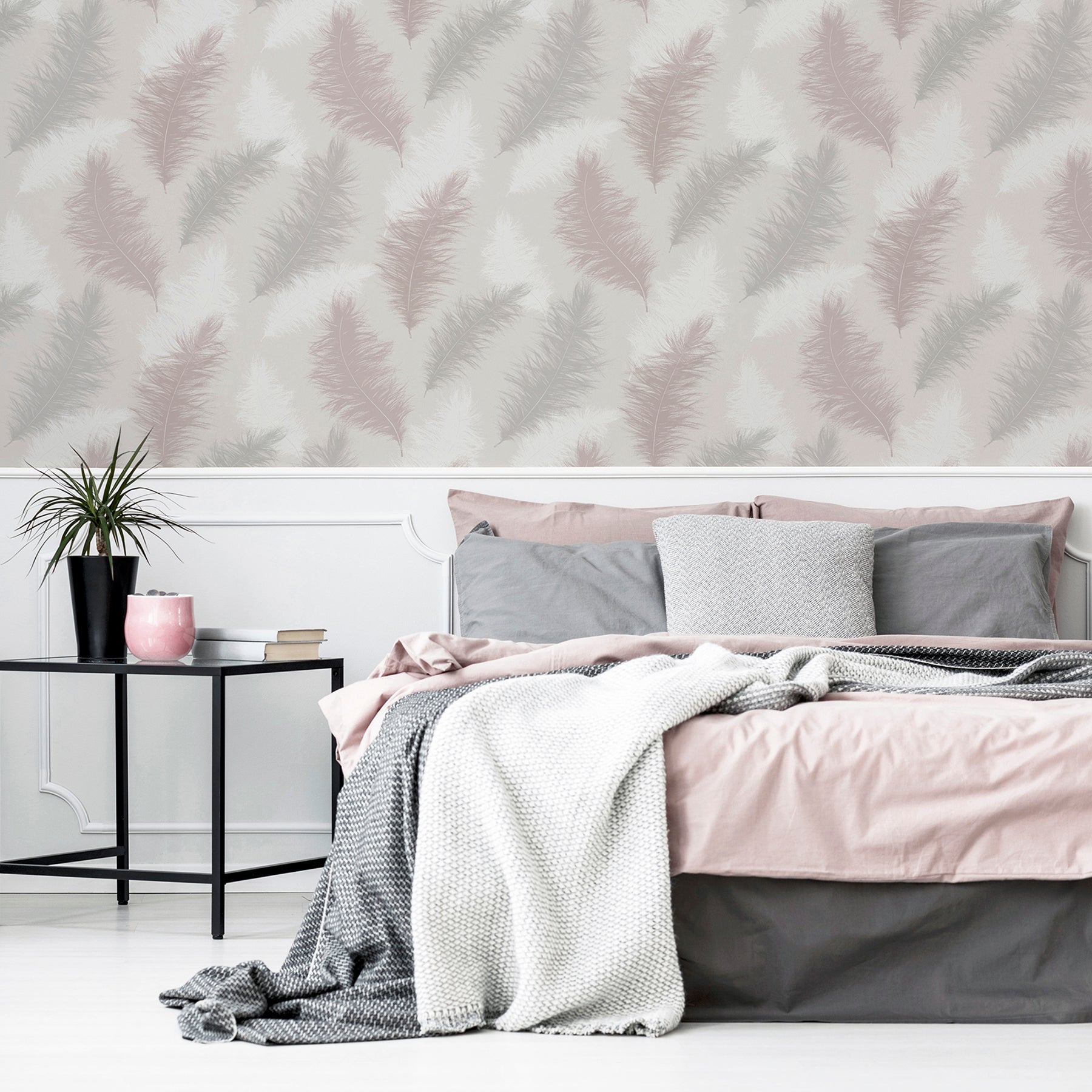 sussurro-pink-feathers-wallpaper-york-wallcoverings-ah901706 - York Wallcoverings Papel pintado
