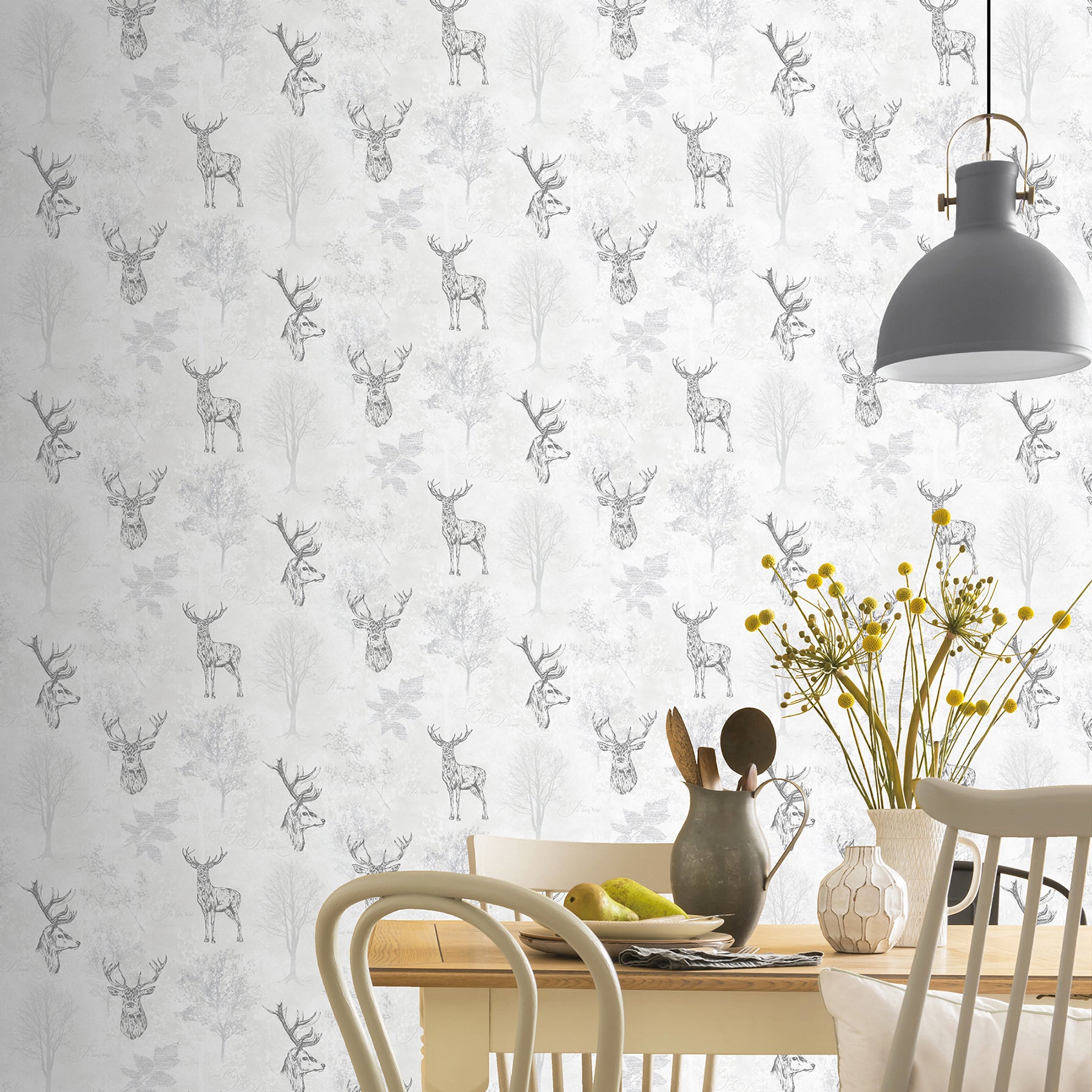 gilbert-black-etched-stag-wallpaper-york-wallcoverings-ah901808 - York Wallcoverings Papel pintado