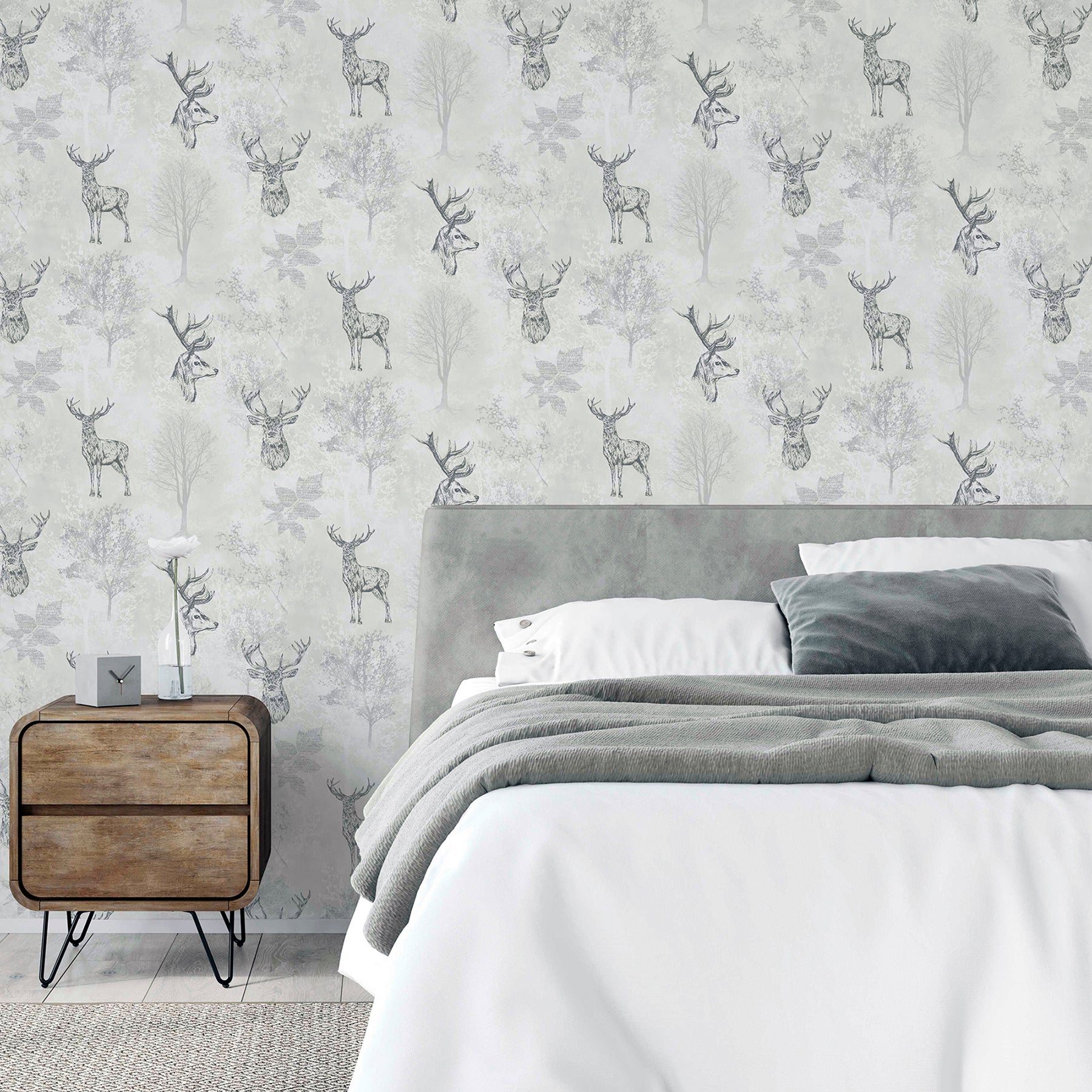 gilbert-black-etched-stag-wallpaper-york-wallcoverings-ah901808 - York Wallcoverings Papel pintado