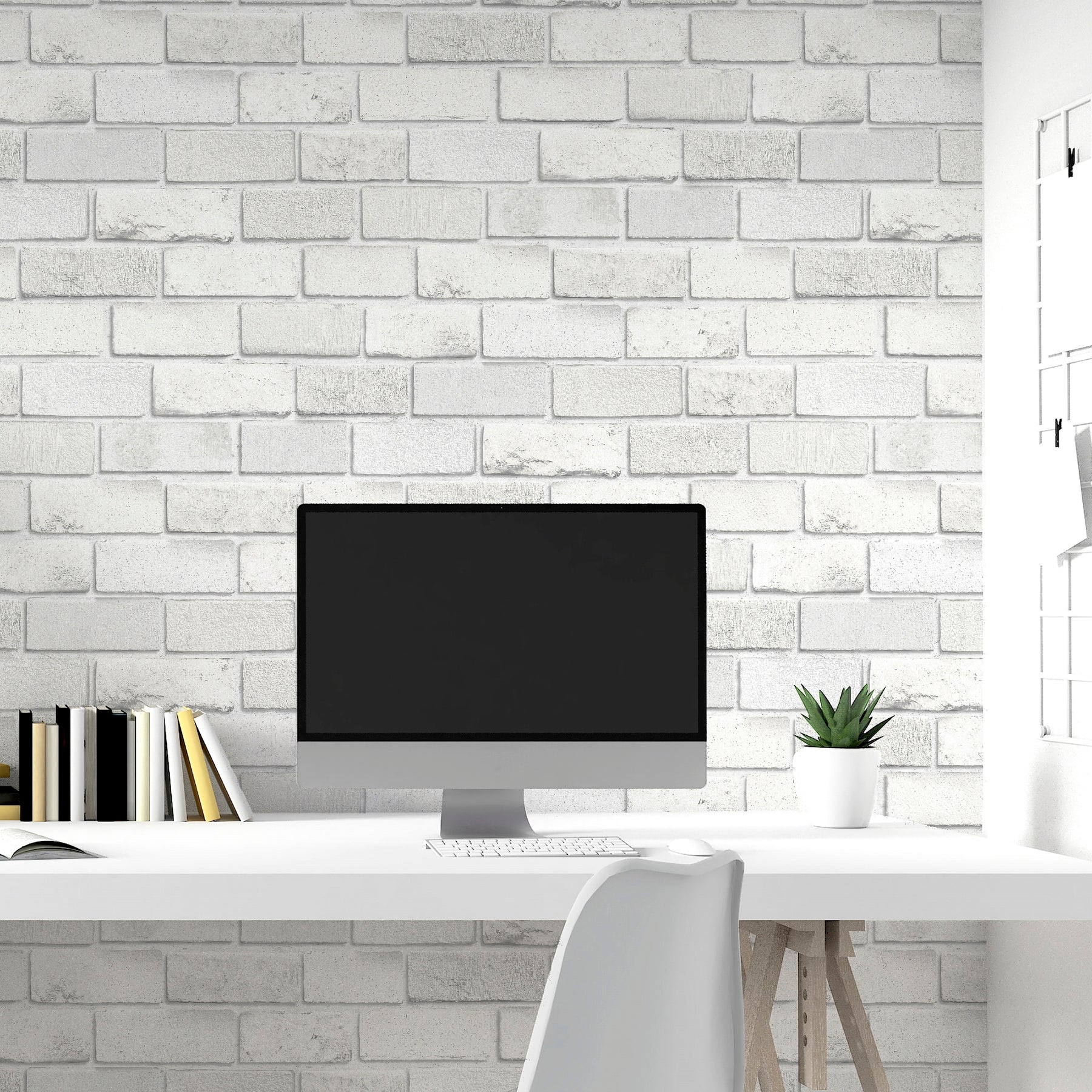 irving-white-diamond-brick-wallpaper-york-wallcoverings-ah902009 - York Wallcoverings Papel pintado