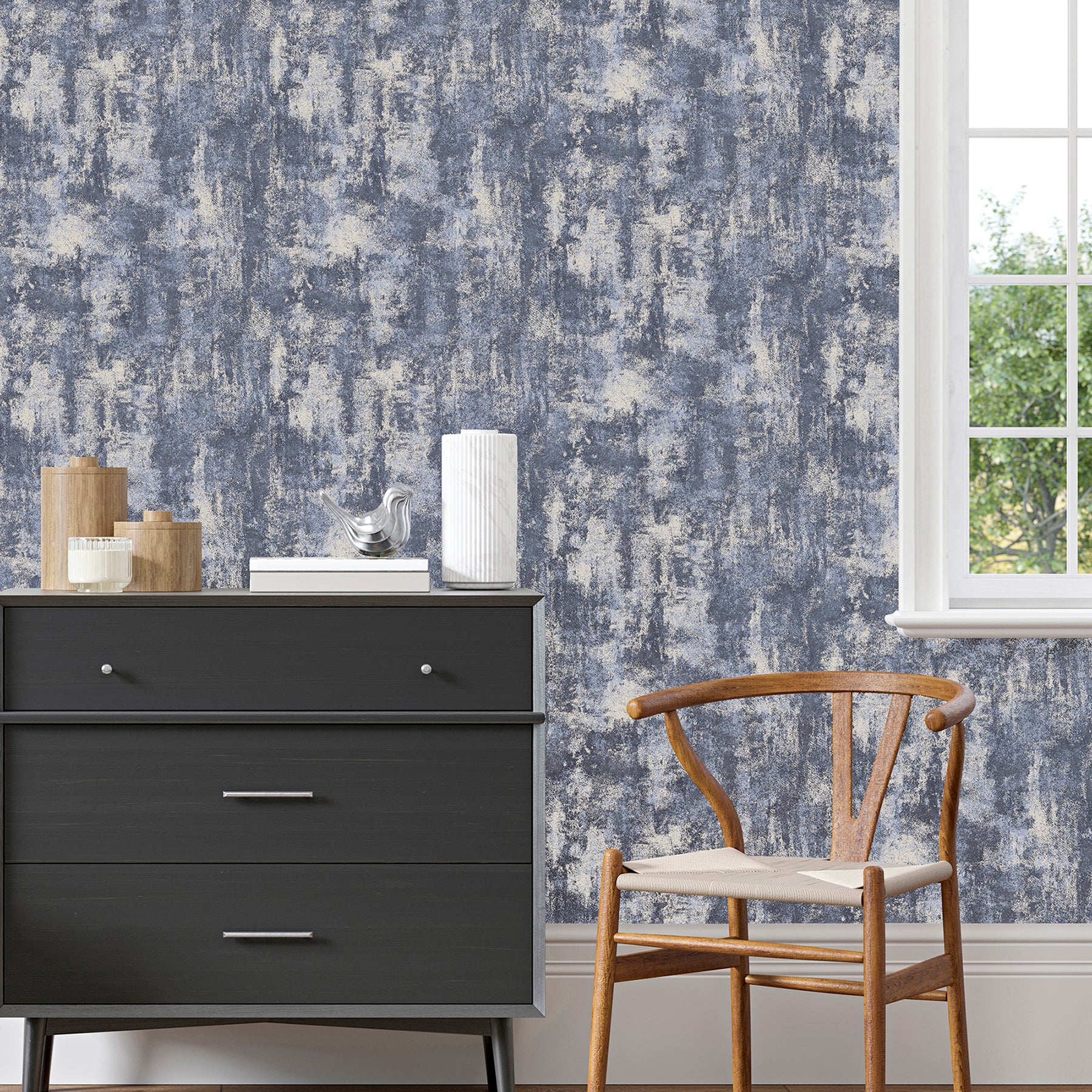 lloyd-blue-stone-texture-wallpaper-york-wallcoverings-ah902108 - York Wallcoverings Papel pintado