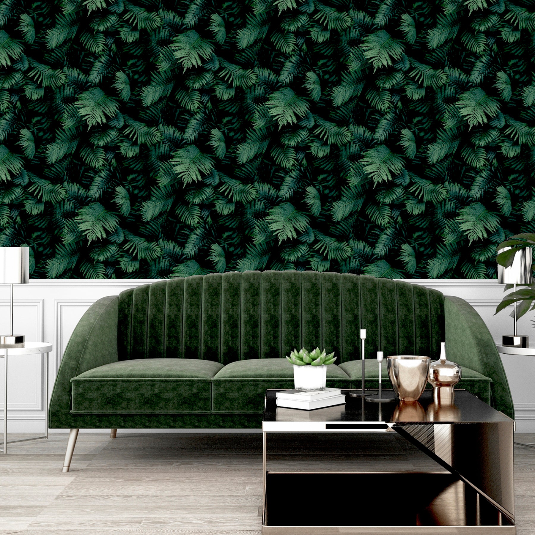 winona-green-ferns-wallpaper-york-wallcoverings-ah907601 - York Wallcoverings Papel pintado