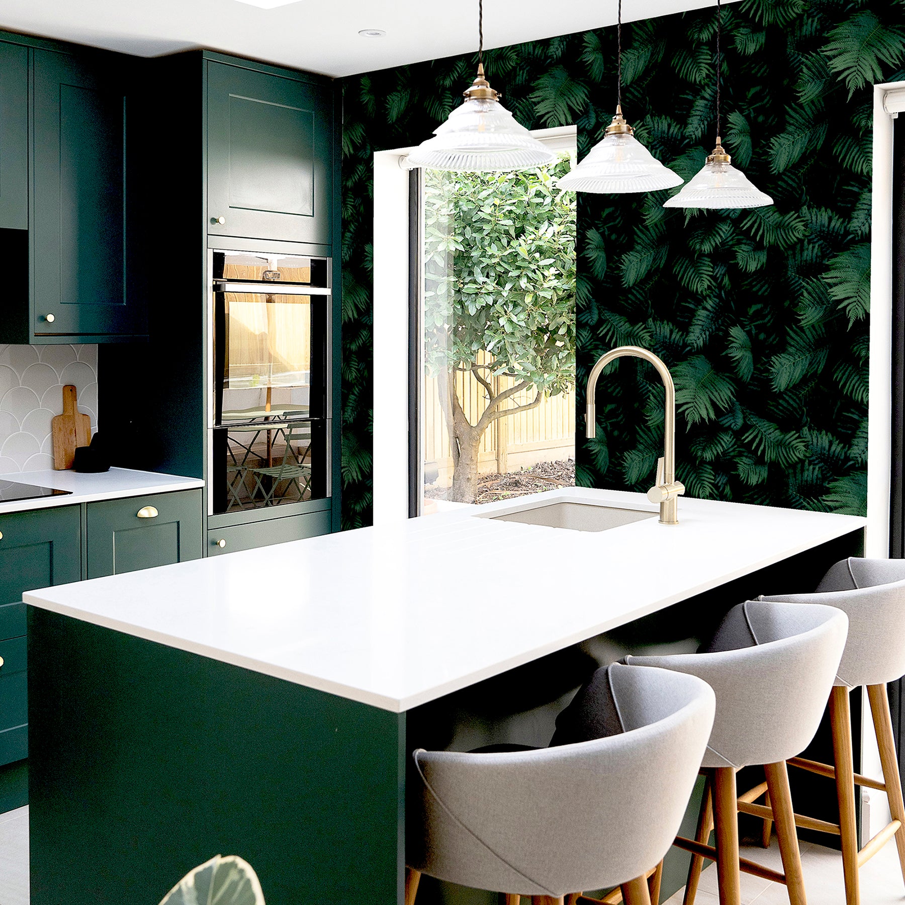 winona-green-ferns-wallpaper-york-wallcoverings-ah907601 - York Wallcoverings Papel pintado