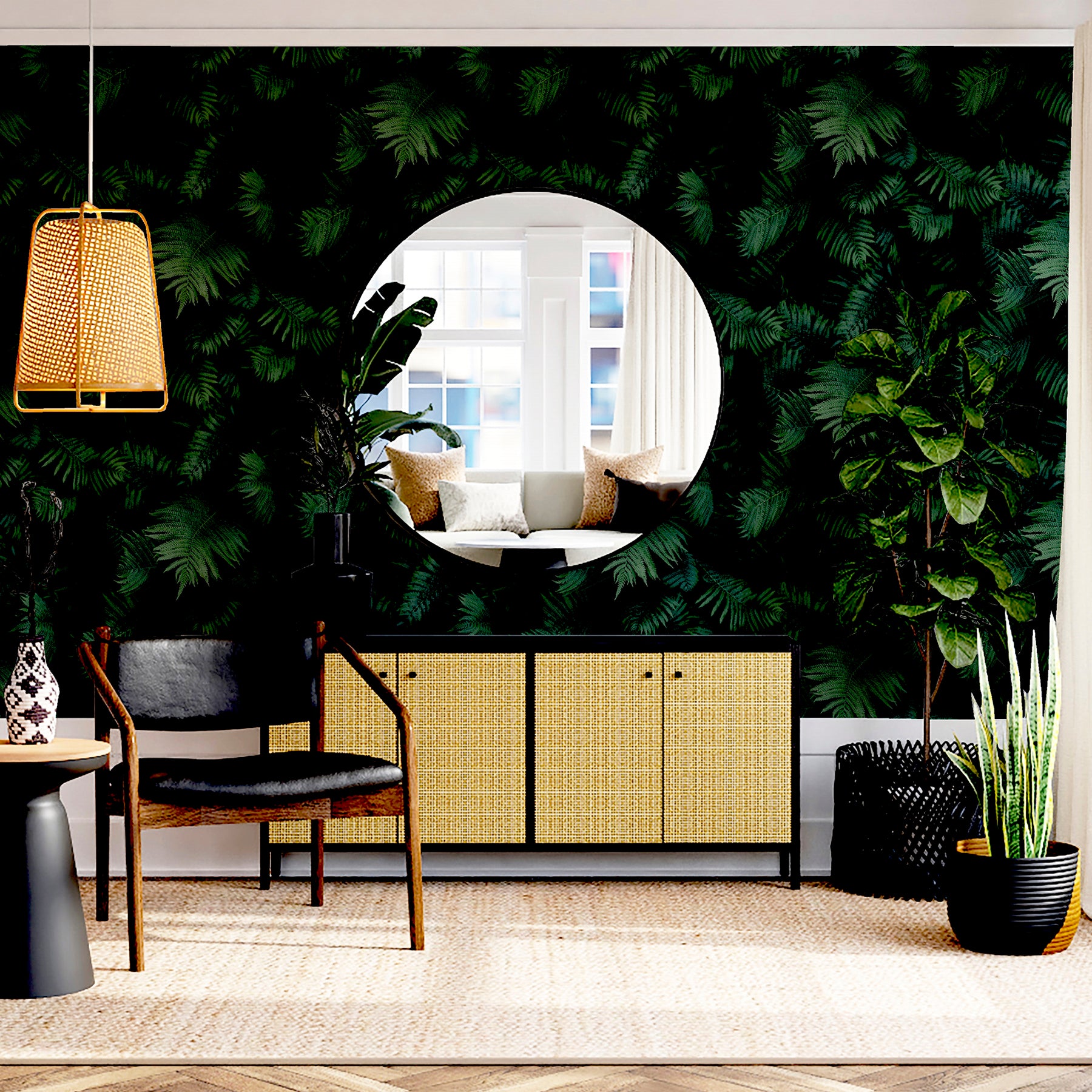 winona-green-ferns-wallpaper-york-wallcoverings-ah907601 - York Wallcoverings Papel pintado