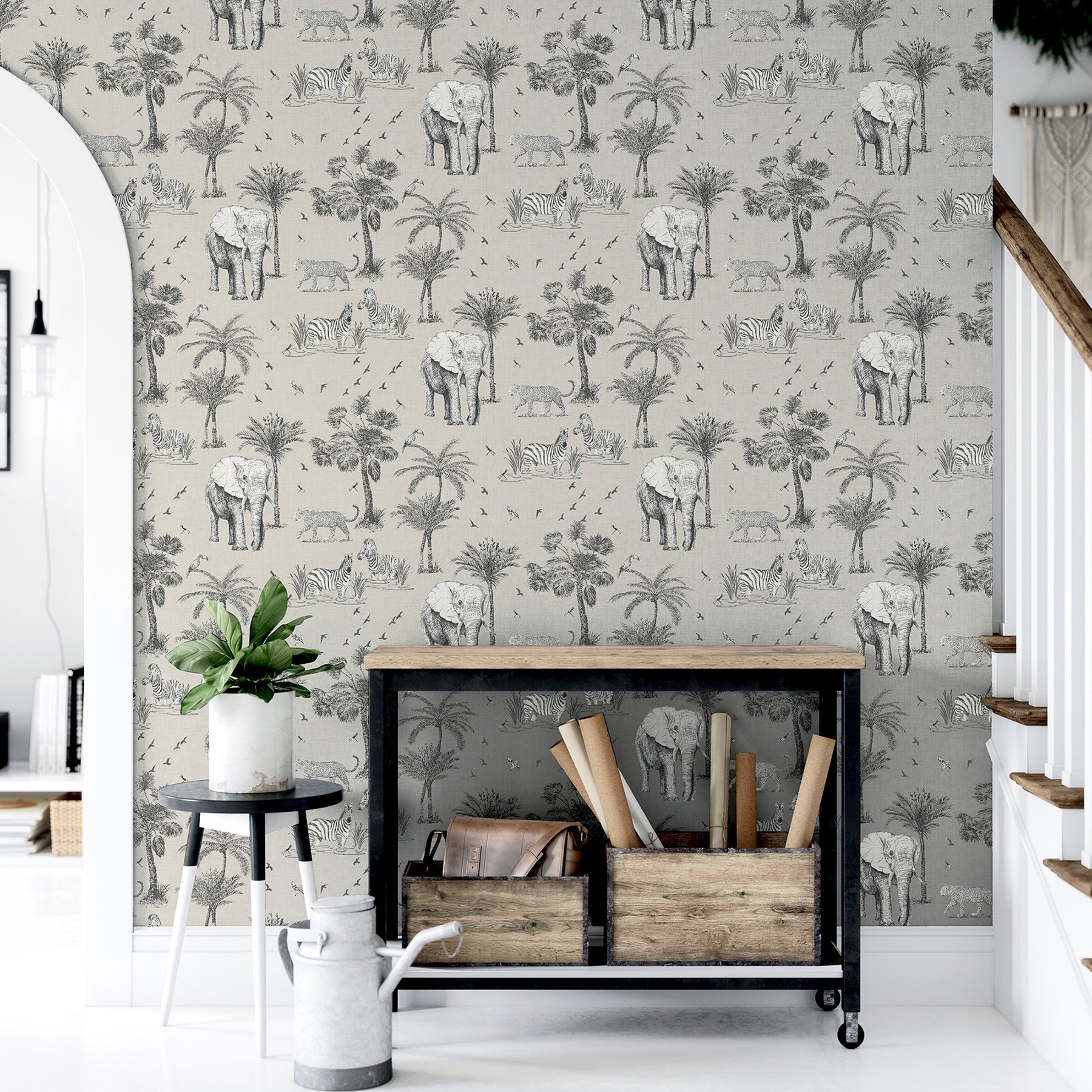 lionel-grey-safari-lagoon-wallpaper-york-wallcoverings-ah908902 - York Wallcoverings Wallpaper