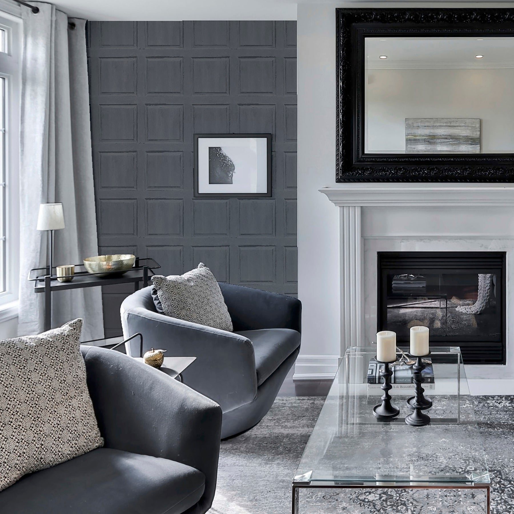 bellamy-charcoal-wooden-panel-wallpaper-york-wallcoverings-ah909600 - York Wallcoverings Papel pintado