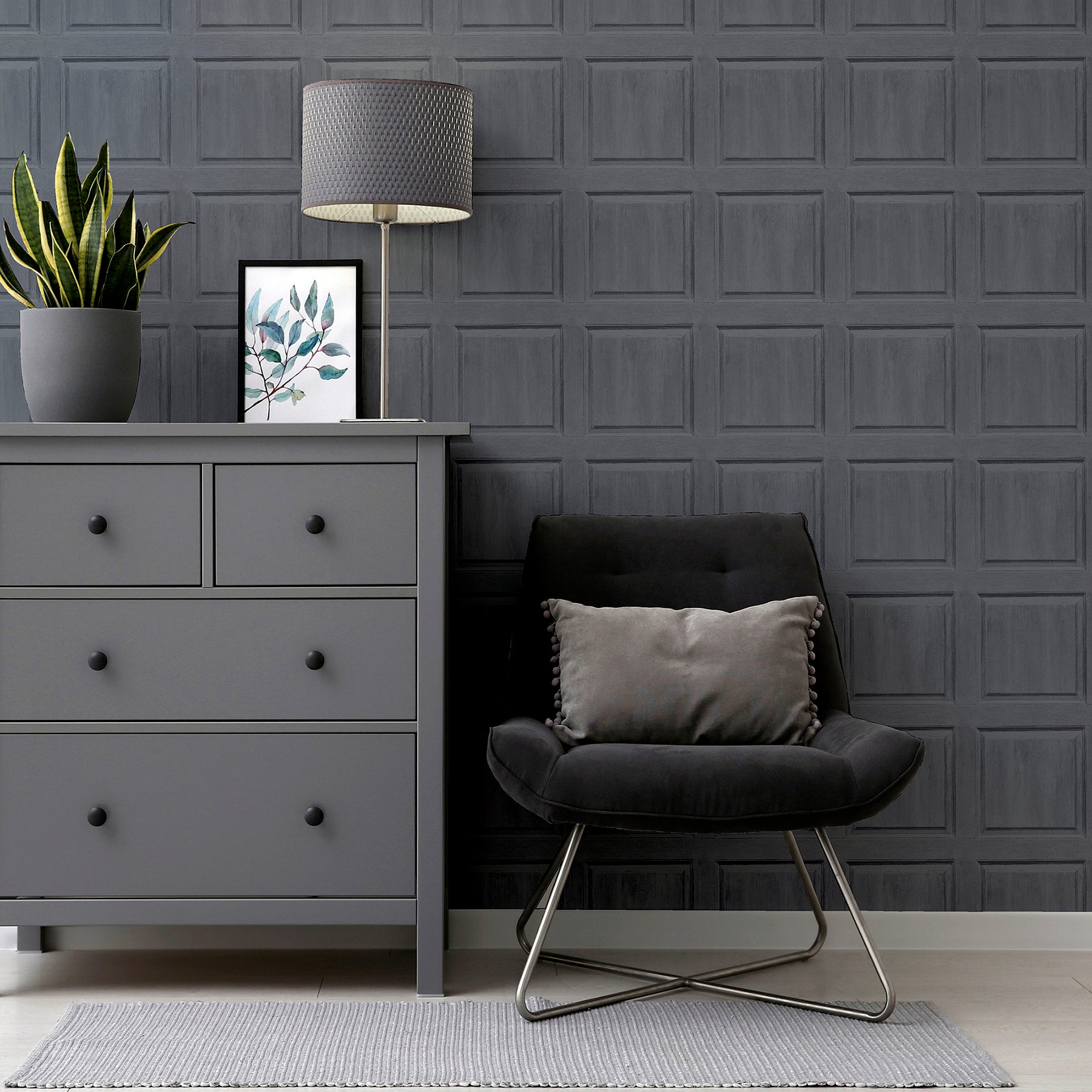 bellamy-charcoal-wooden-panel-wallpaper-york-wallcoverings-ah909600 - York Wallcoverings Papel pintado