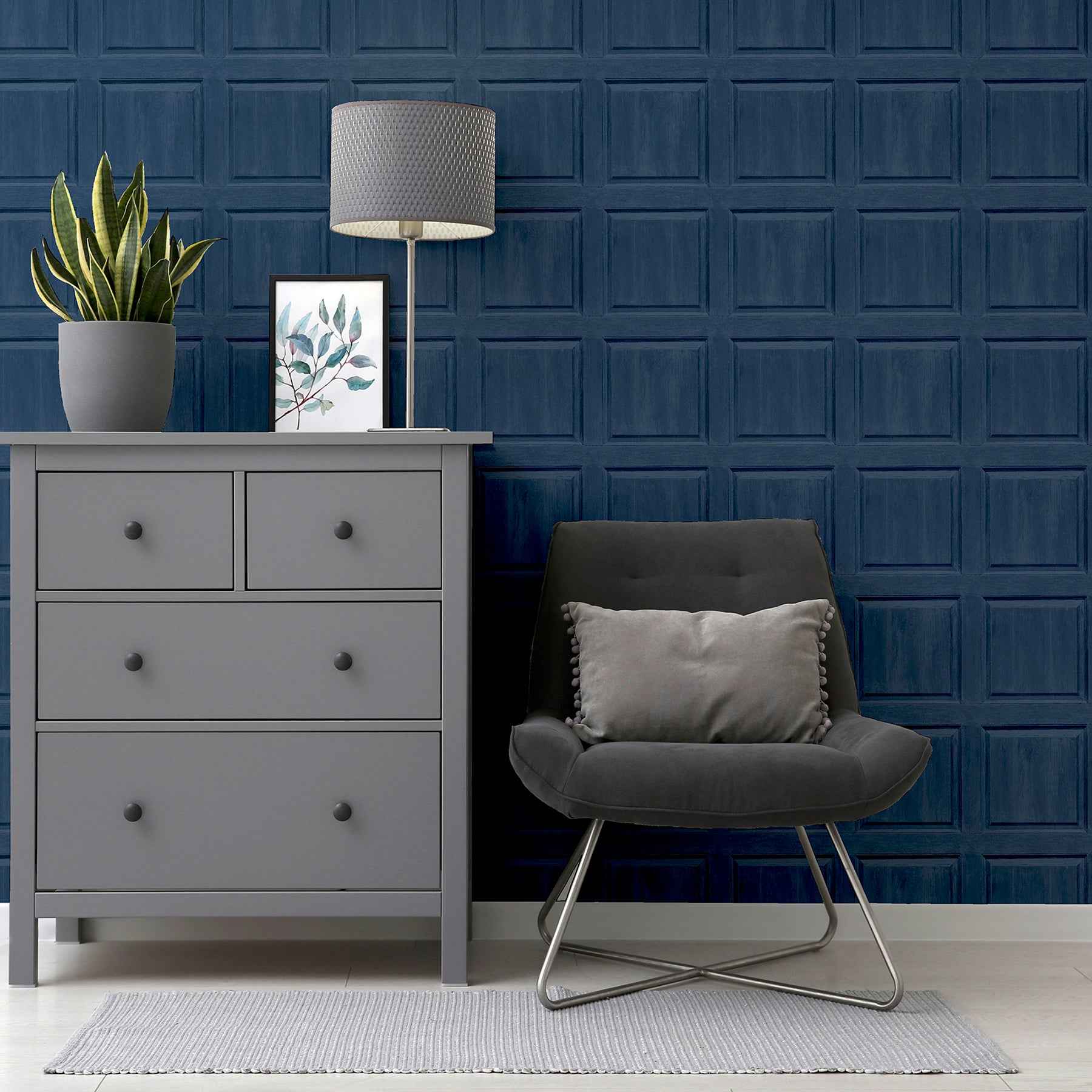 bellamy-navy-wooden-panel-wallpaper-york-wallcoverings-ah909601 - York Wallcoverings Wallpaper