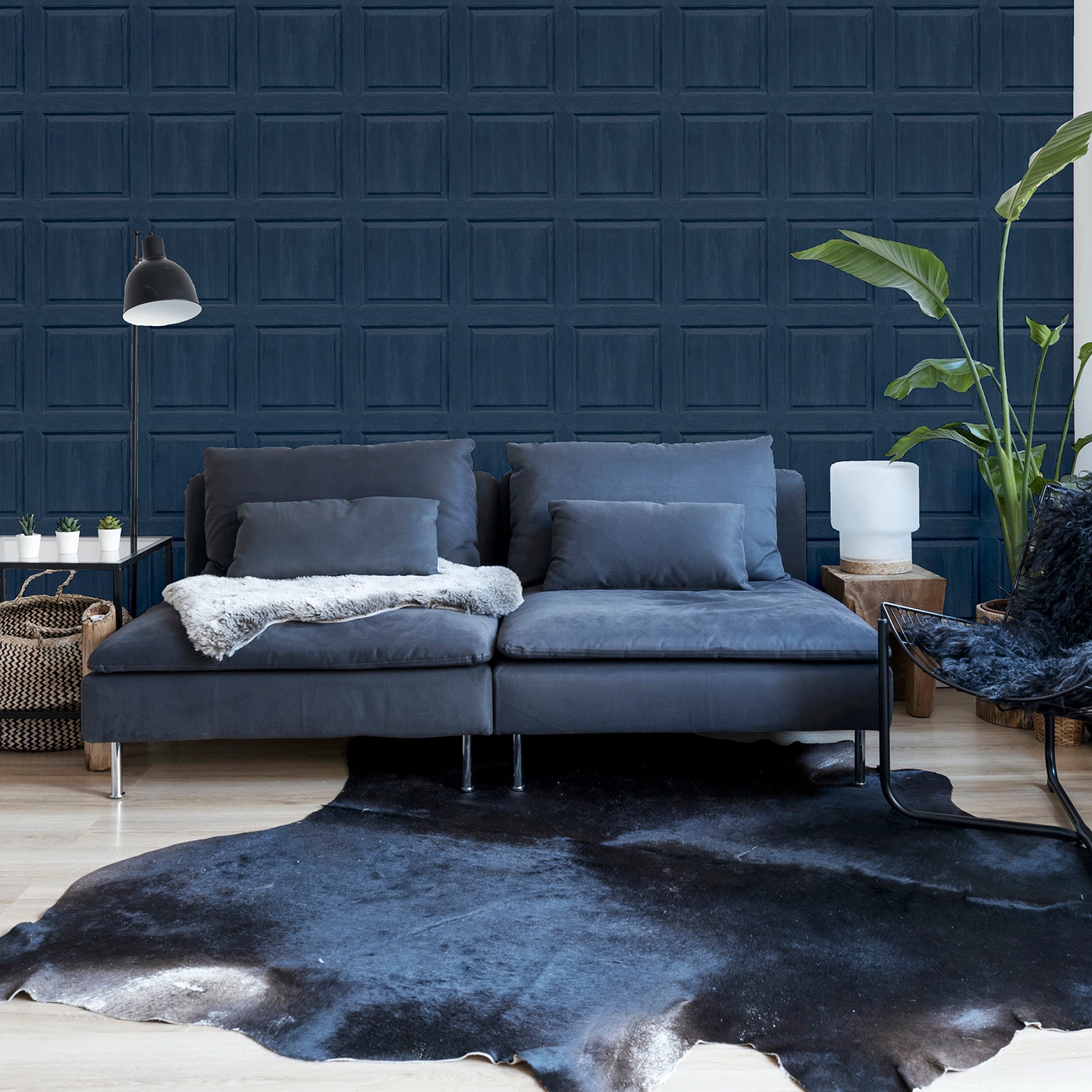 bellamy-navy-wooden-panel-wallpaper-york-wallcoverings-ah909601 - York Wallcoverings Wallpaper