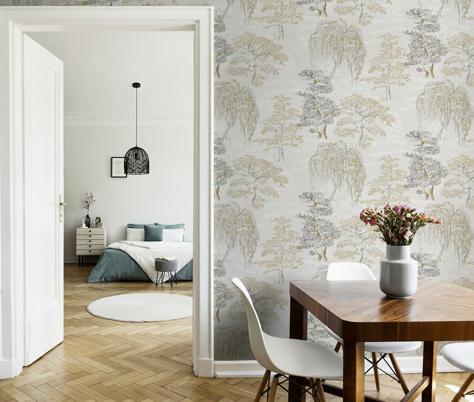 midori-neutral-trees-wallpaper-york-wallcoverings-ah909605 - York Wallcoverings Wallpaper