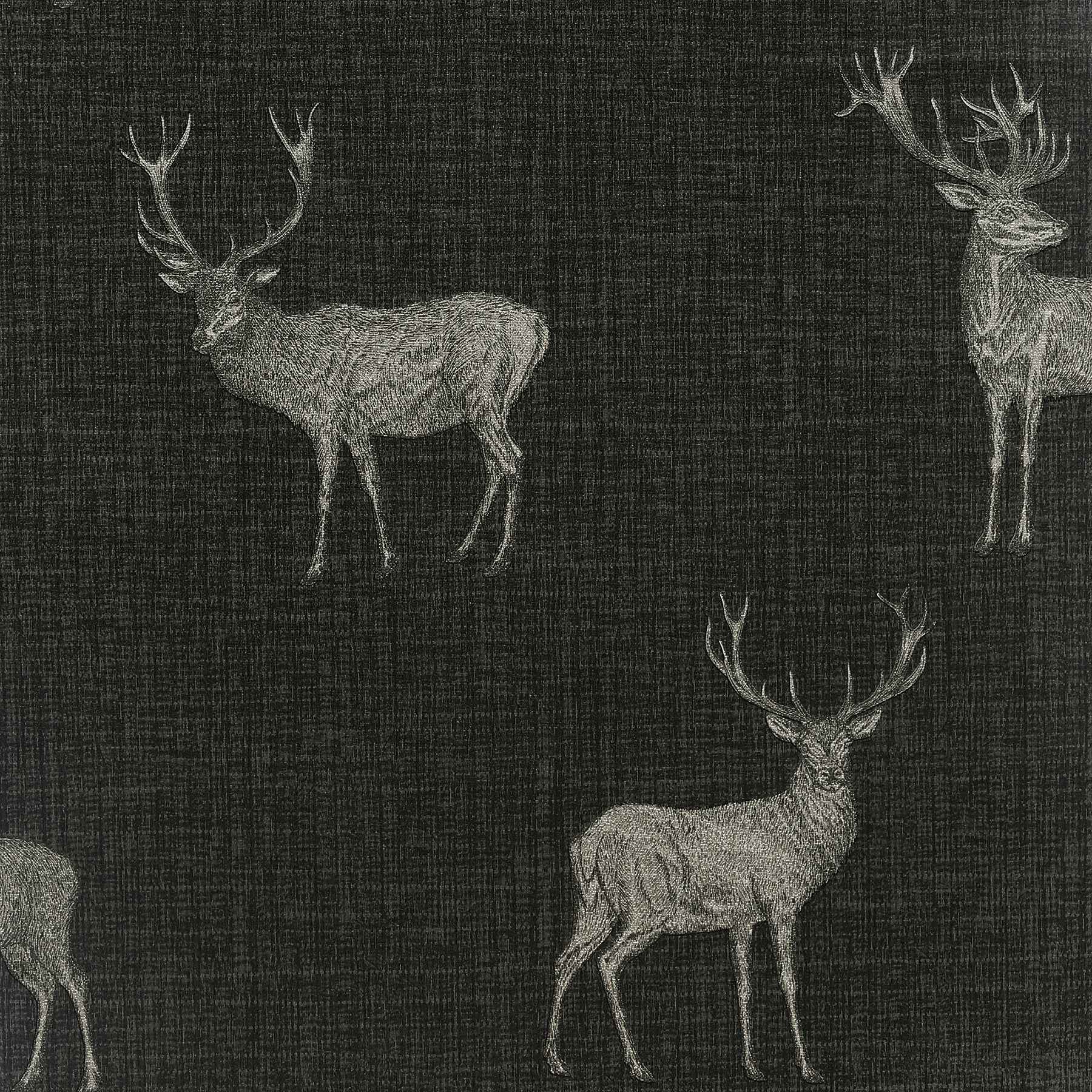 Hank Charcoal Stag Wallpaper - York Wallcoverings - AH909607 - York Wallcoverings Wallpaper