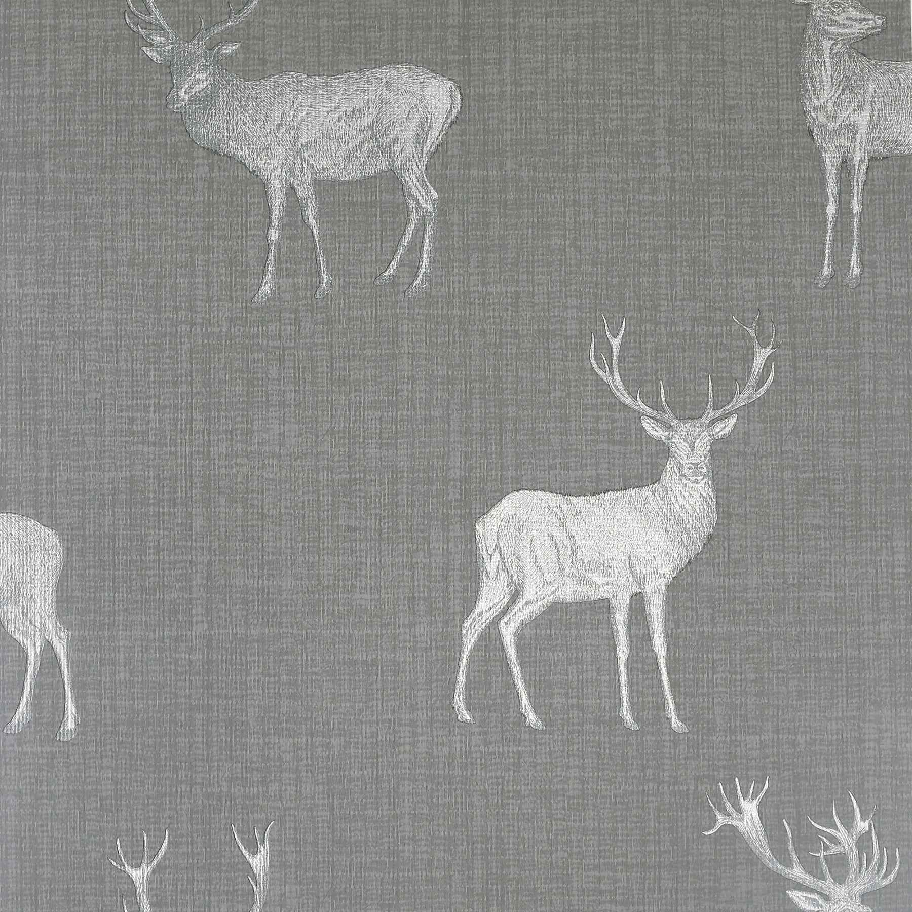 Hank Grey Stag Wallpaper - York Wallcoverings - AH909608