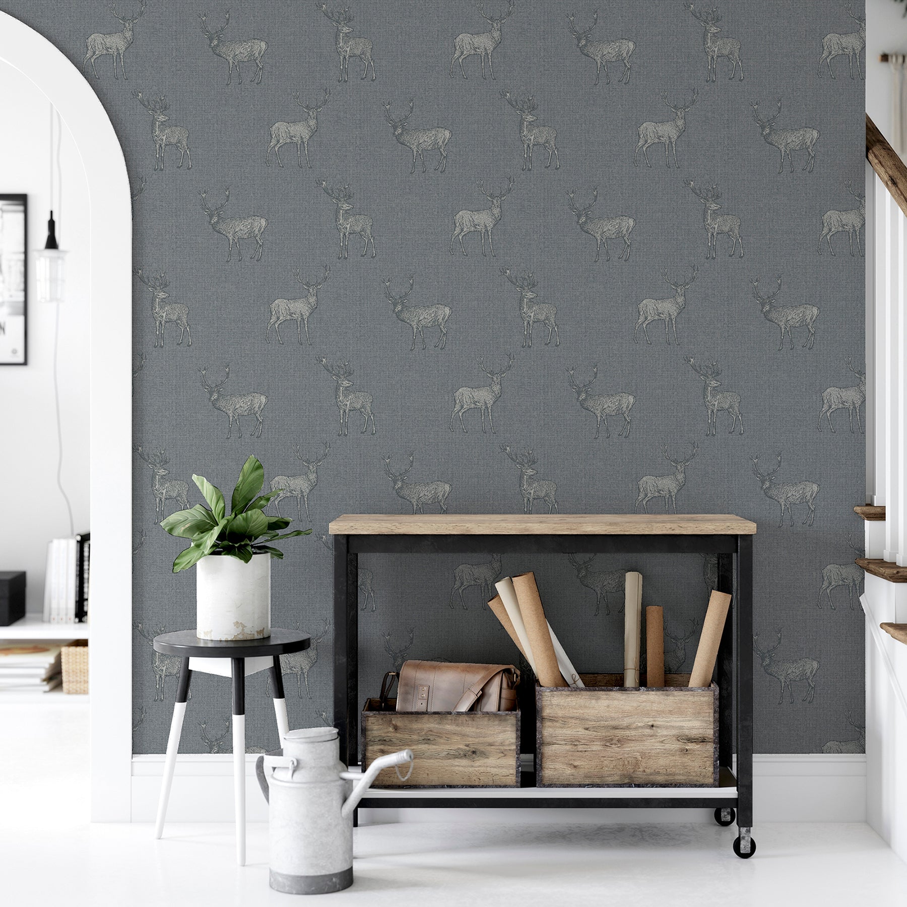 hank-grey-stag-wallpaper-york-wallcoverings-ah909608 - York Wallcoverings Papel pintado