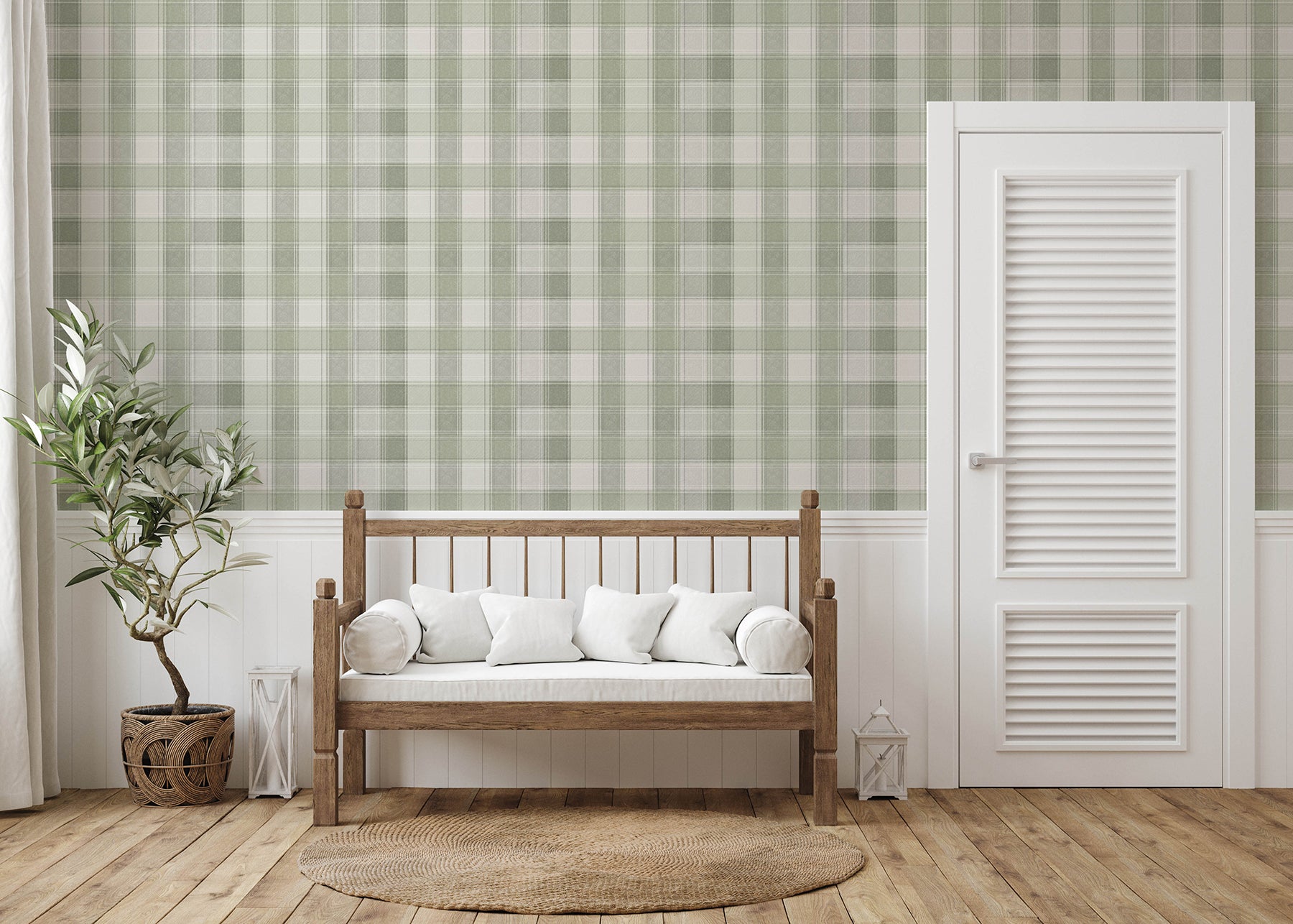 rita-green-country-check-wallpaper-york-wallcoverings-ah922806 - York Wallcoverings Papel pintado
