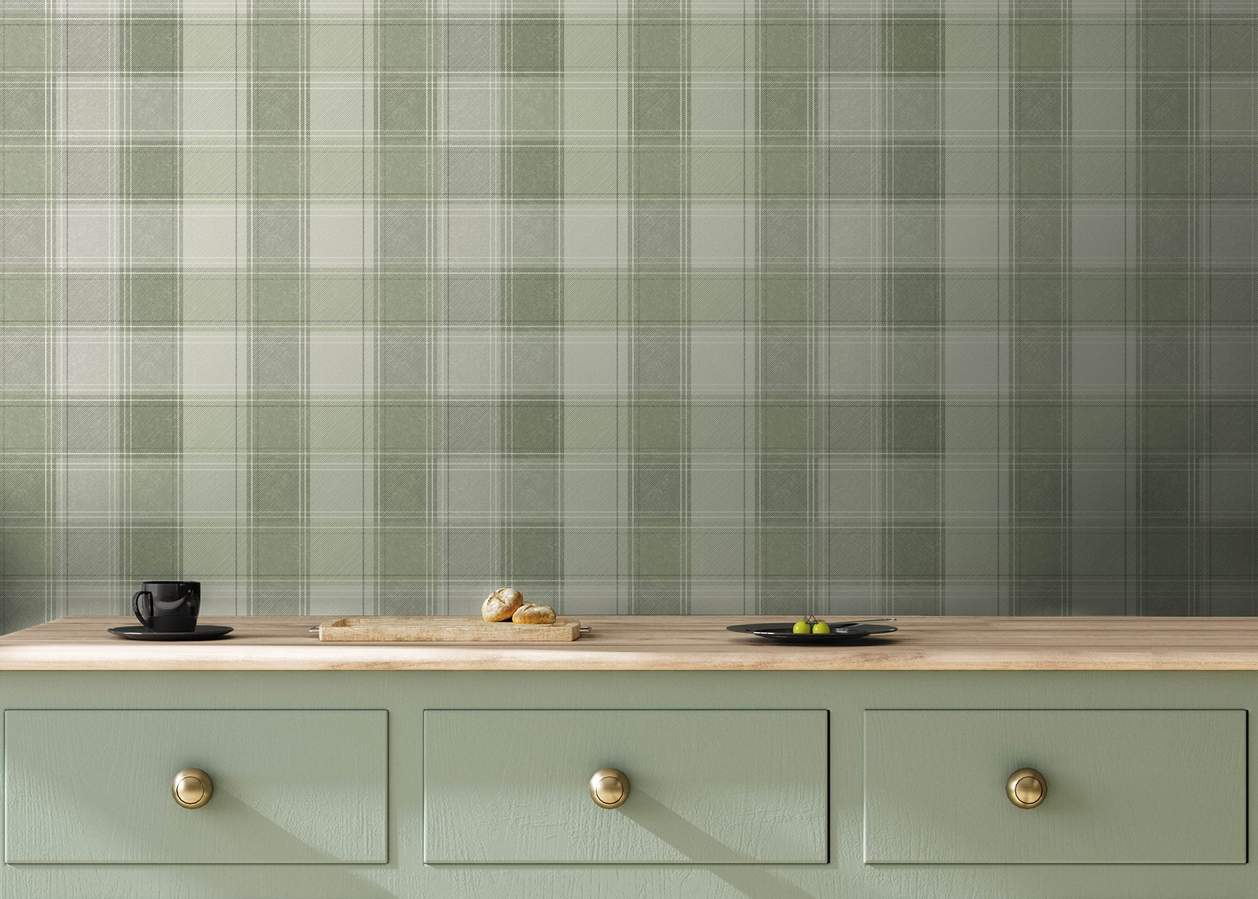 rita-green-country-check-wallpaper-york-wallcoverings-ah922806 - York Wallcoverings Papel pintado