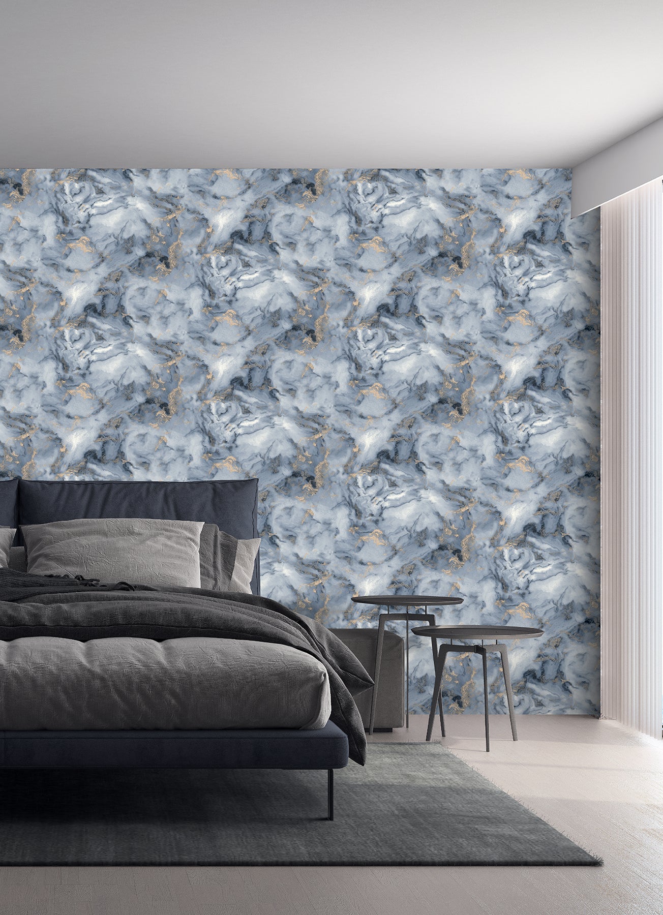 merrick-navy-marble-wallpaper-york-wallcoverings-ah923000 - York Wallcoverings Papel pintado