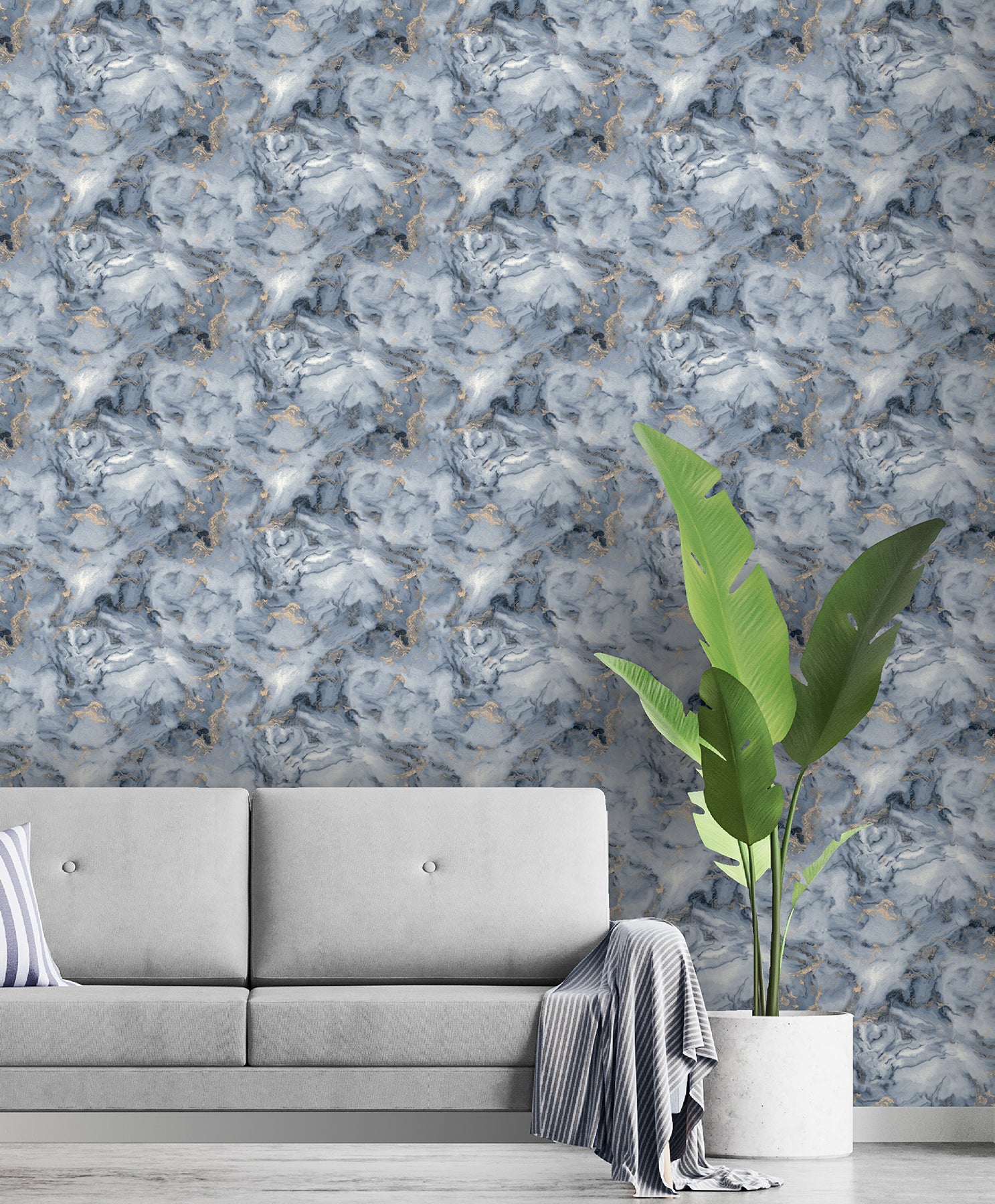 merrick-navy-marble-wallpaper-york-wallcoverings-ah923000 - York Wallcoverings Papel pintado