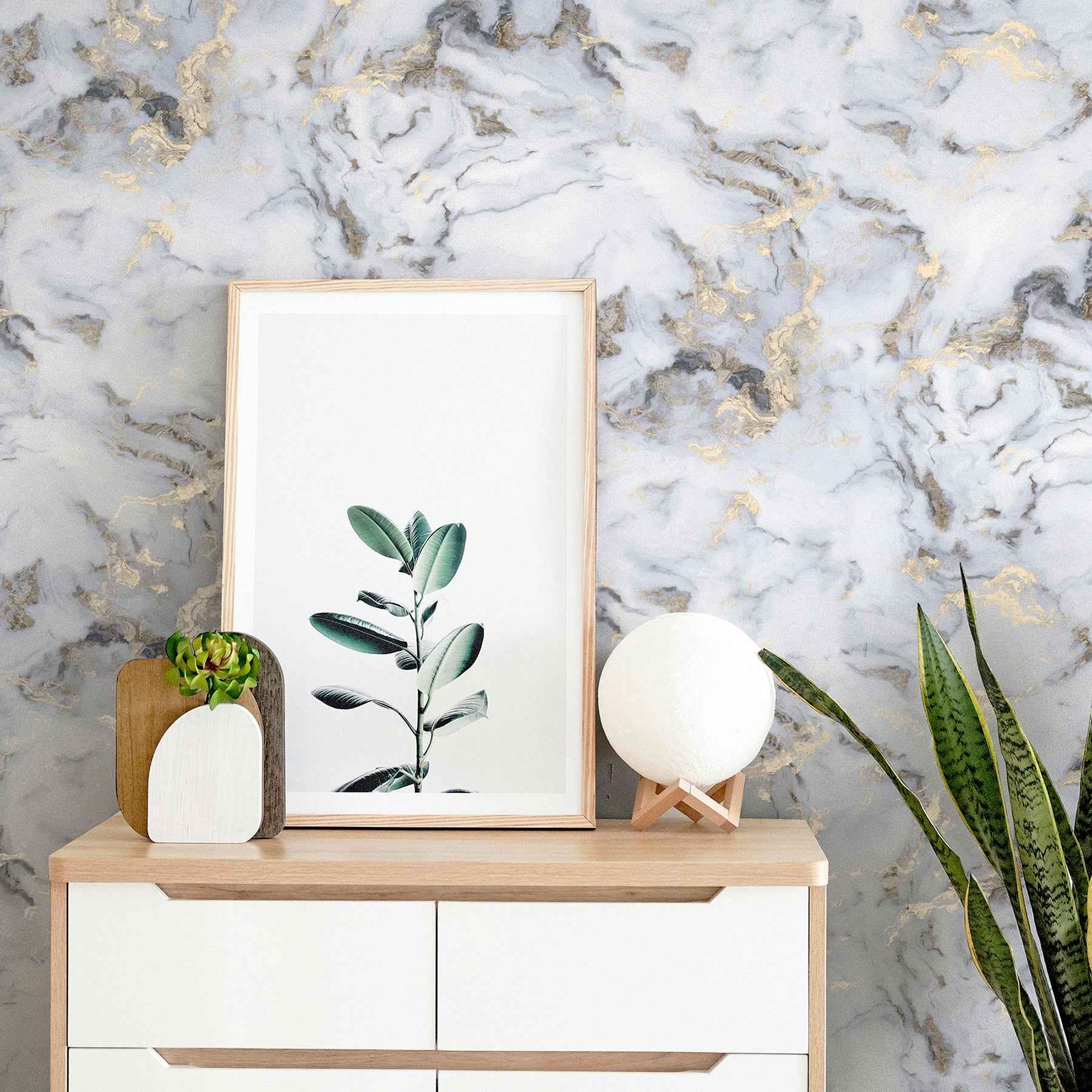 Merrick Grey Marble Wallpaper - York Wallcoverings - AH923001 - York Wallcoverings Wallpaper