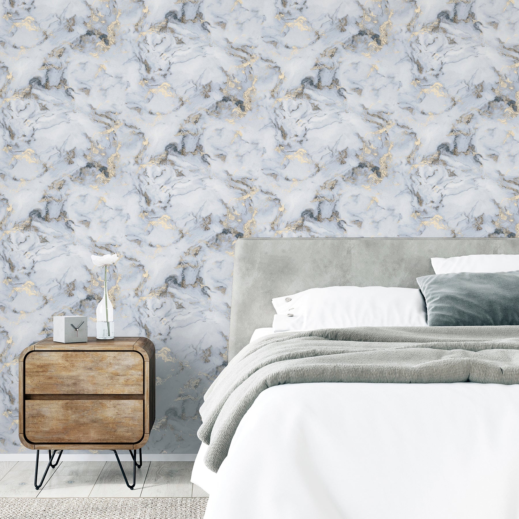 merrick-grey-marble-wallpaper-york-wallcoverings-ah923001 - York Wallcoverings Papel pintado