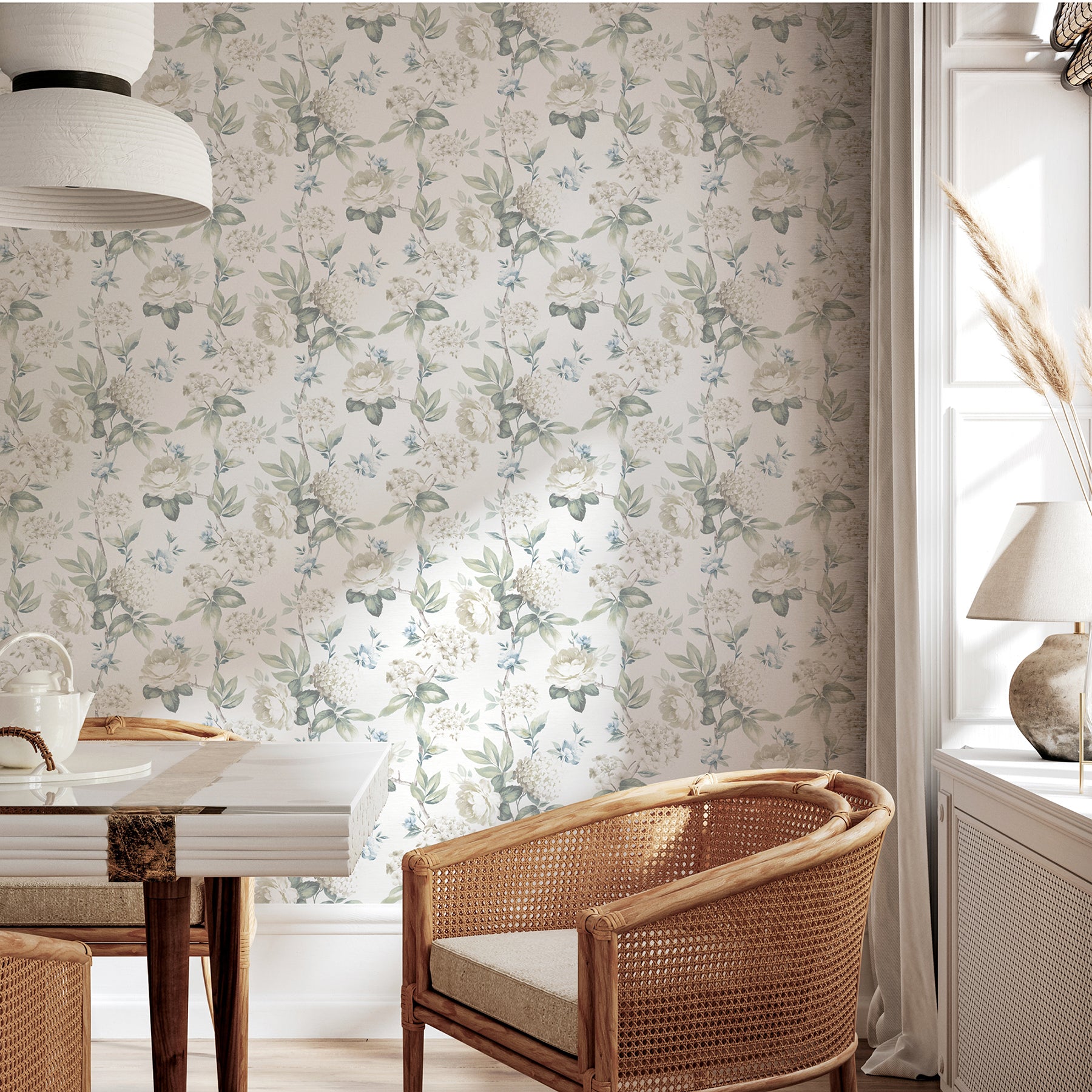 atley-light-green-floral-wallpaper-york-wallcoverings-ah923802 - York Wallcoverings Wallpaper