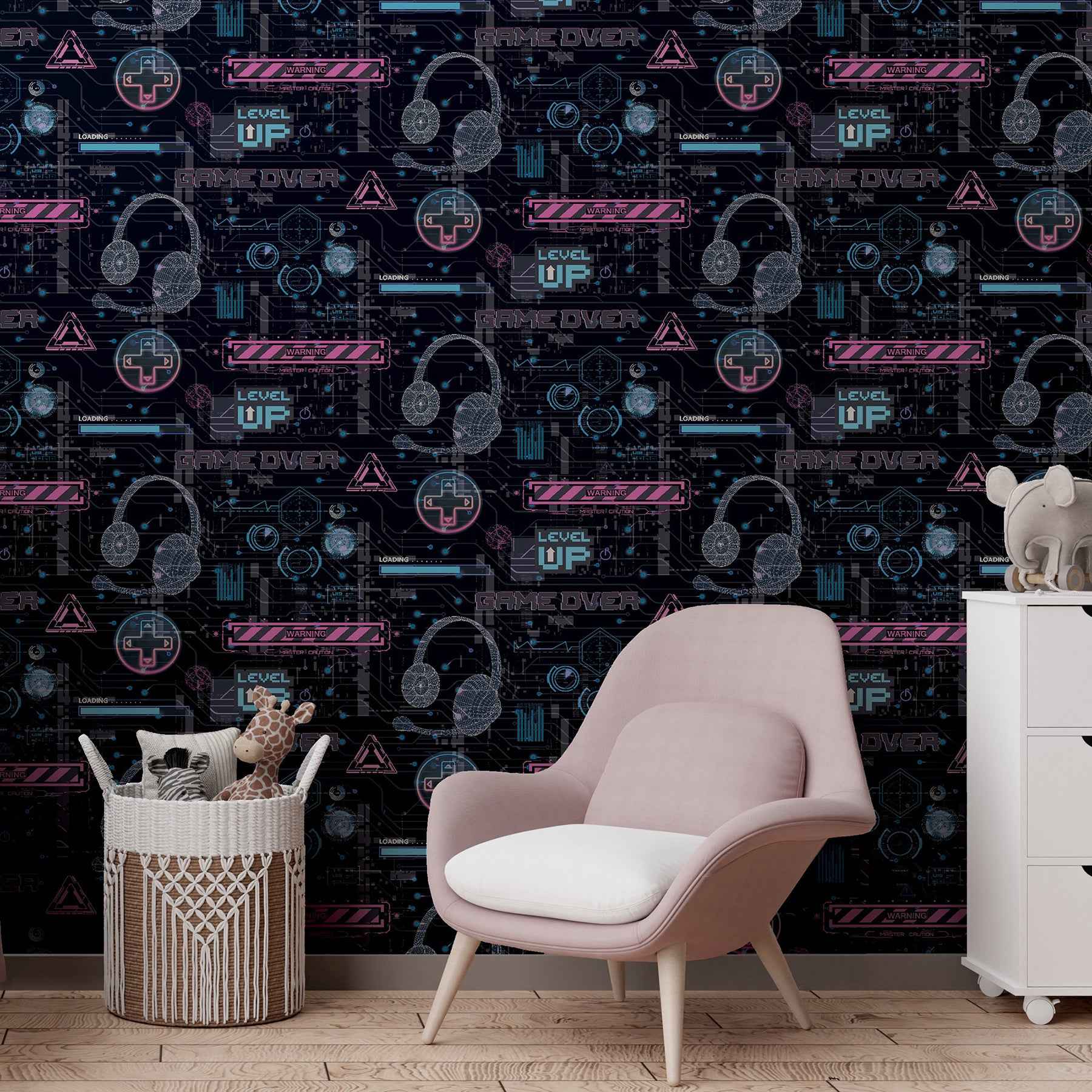 Casper Pink Gamer Wallpaper - York Wallcoverings - AH923803 - York Wallcoverings Wallpaper