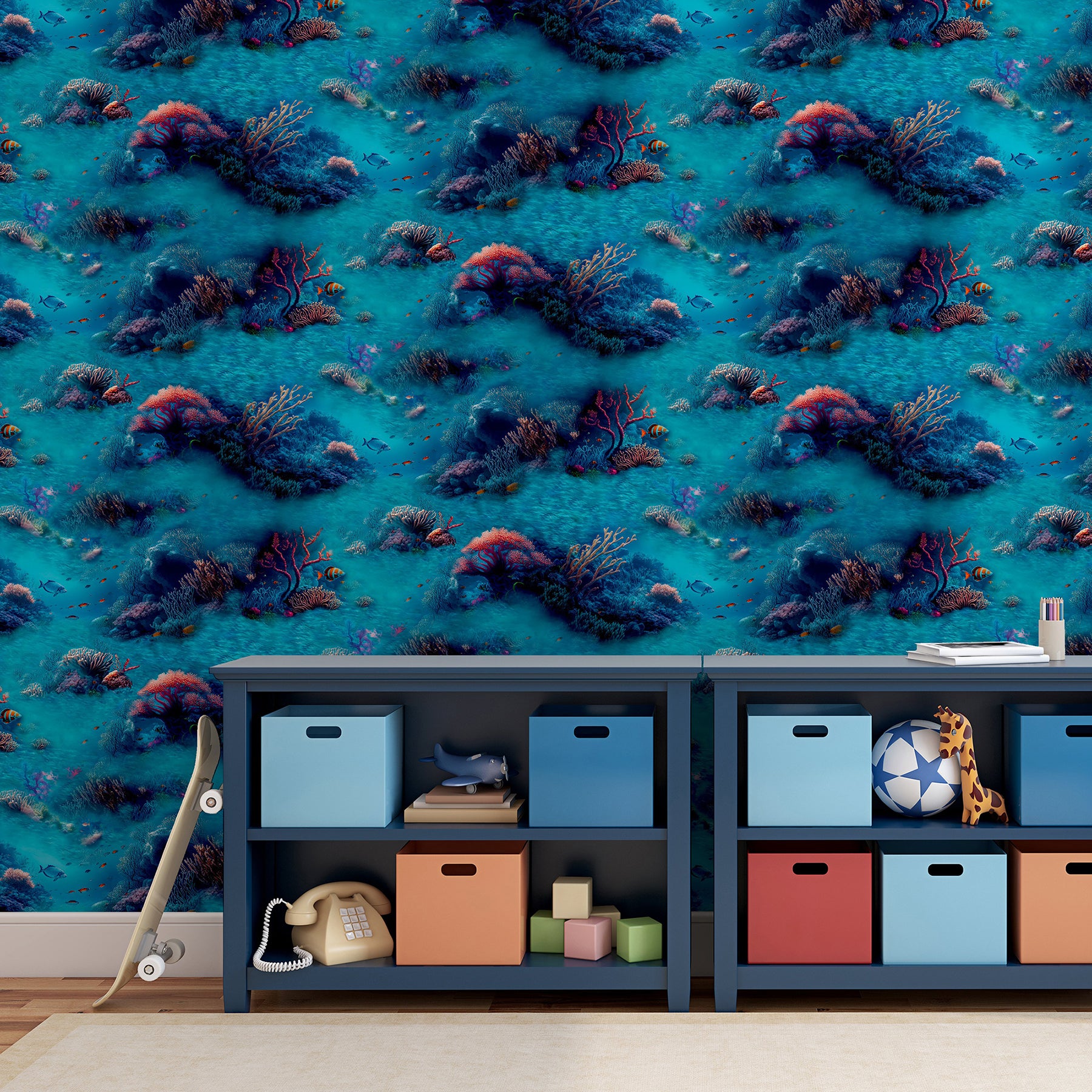 orlena-blue-under-the-sea-wallpaper-york-wallcoverings-ah923808 - York Wallcoverings Wallpaper