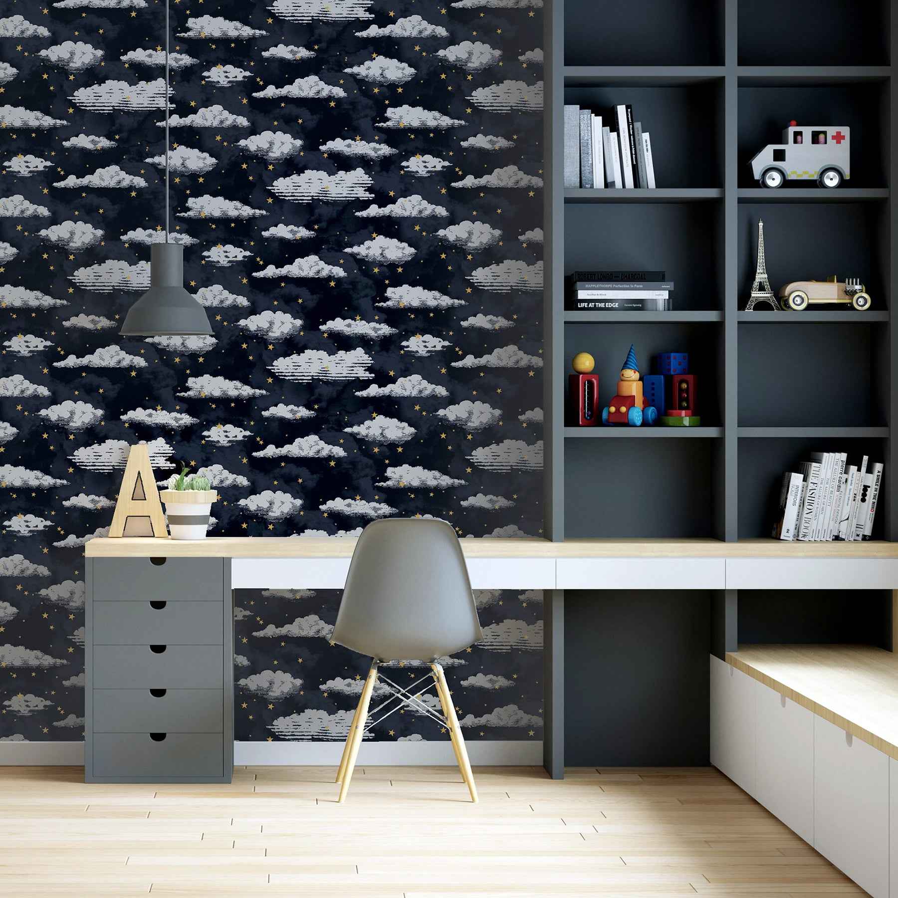 Zeno Navy Starry Skies Wallpaper - York Wallcoverings - AH923907 - York Wallcoverings Wallpaper