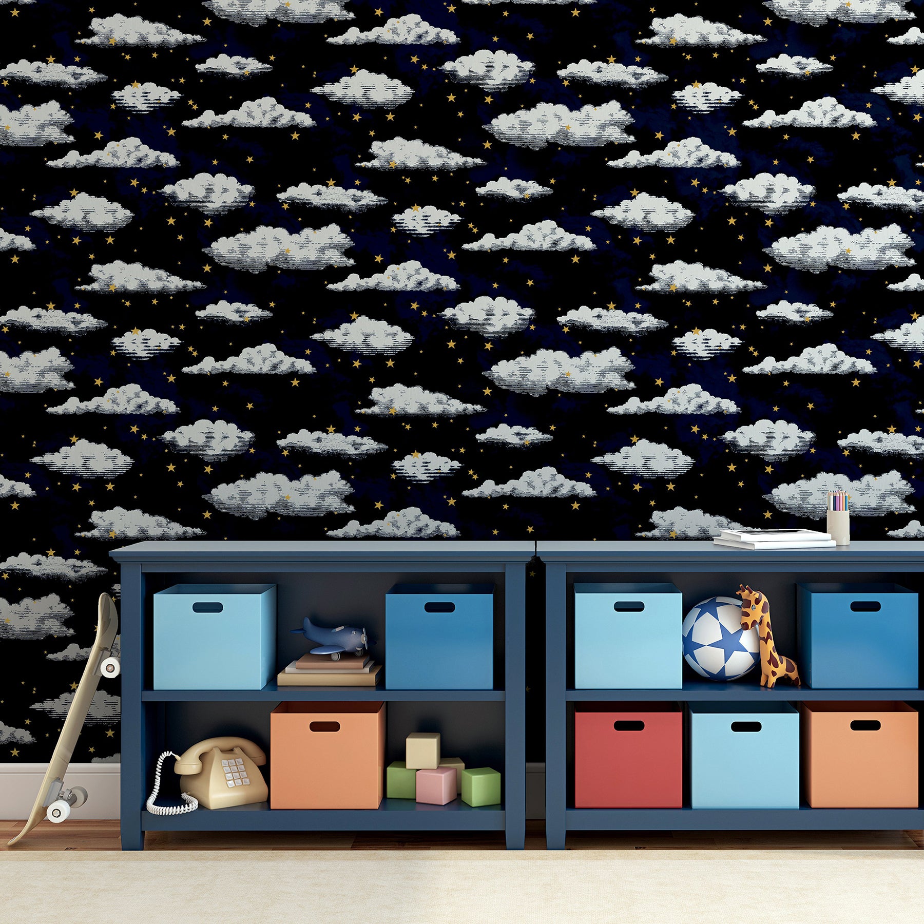 zeno-navy-starry-skies-wallpaper-york-wallcoverings-ah923907 - York Wallcoverings Papel pintado