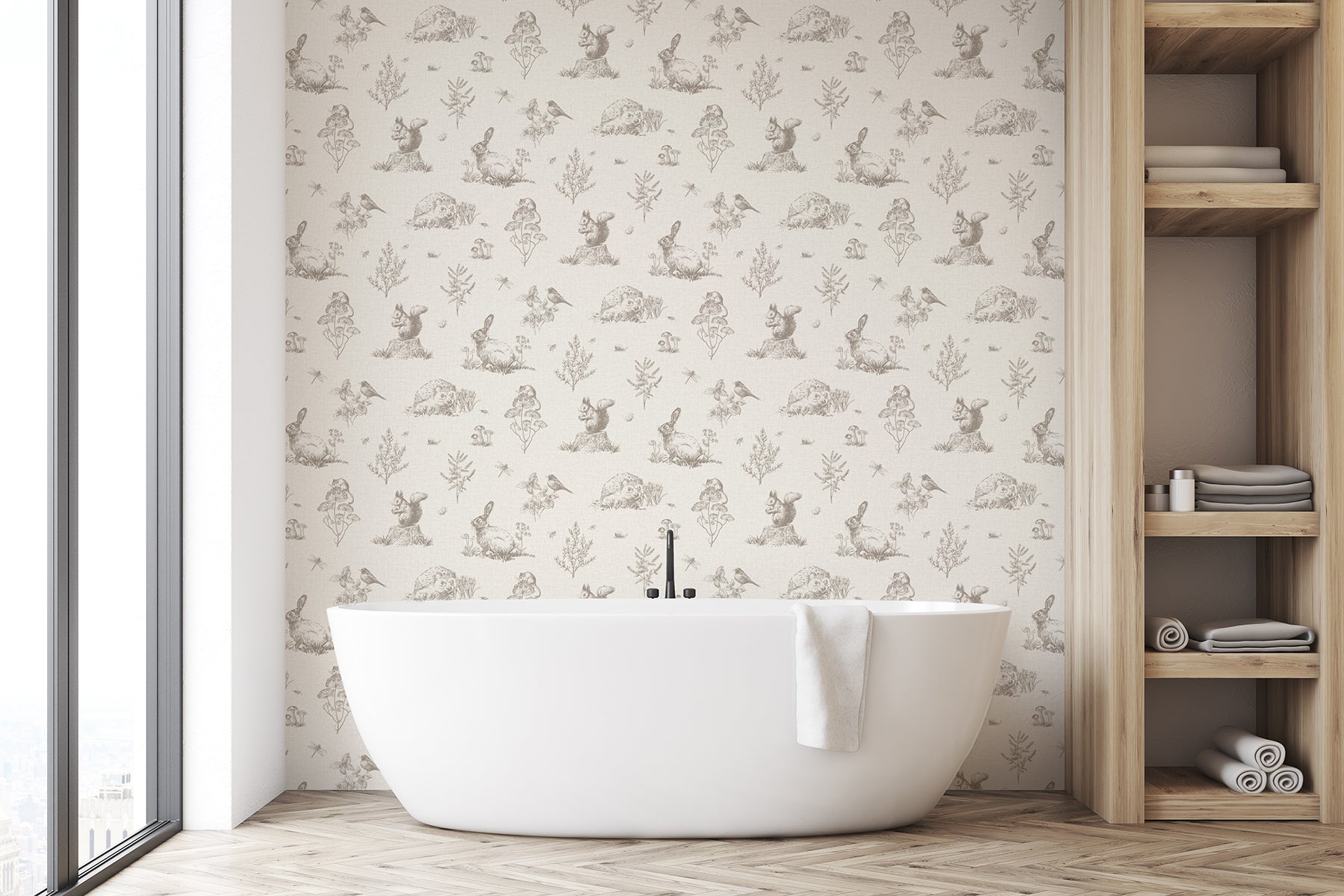 clawford-beige-meadow-friends-wallpaper-york-wallcoverings-ah924409 - York Wallcoverings Wallpaper