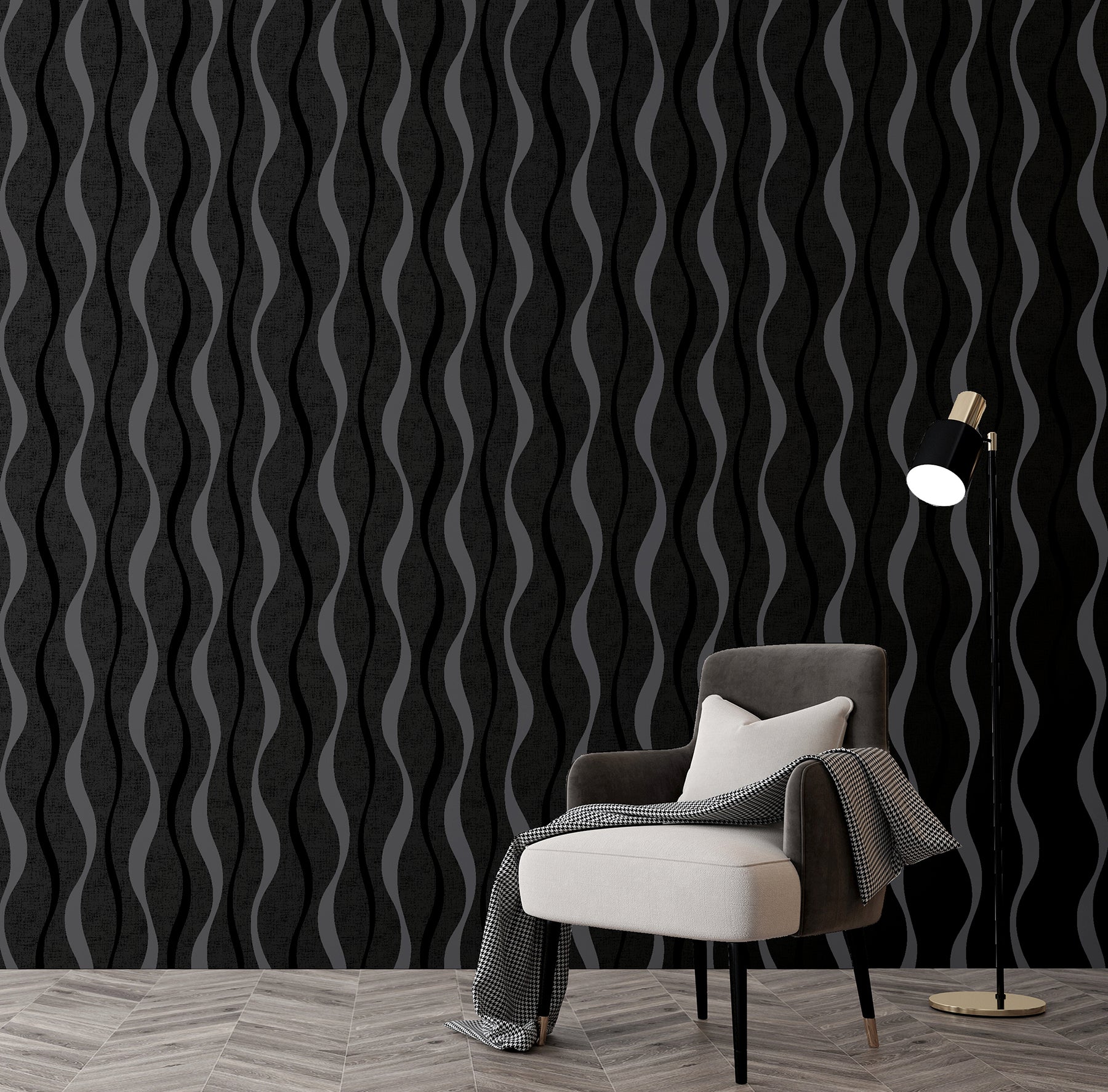 tazz-black-ribbons-wallpaper-york-wallcoverings-ah924502 - York Wallcoverings Wallpaper