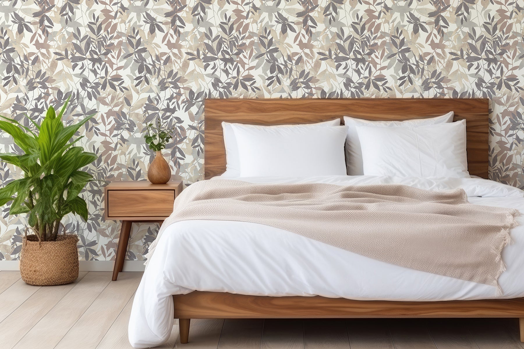 georgianna-neutral-botanical-leaves-wallpaper-york-wallcoverings-ah924600 - York Wallcoverings Wallpaper