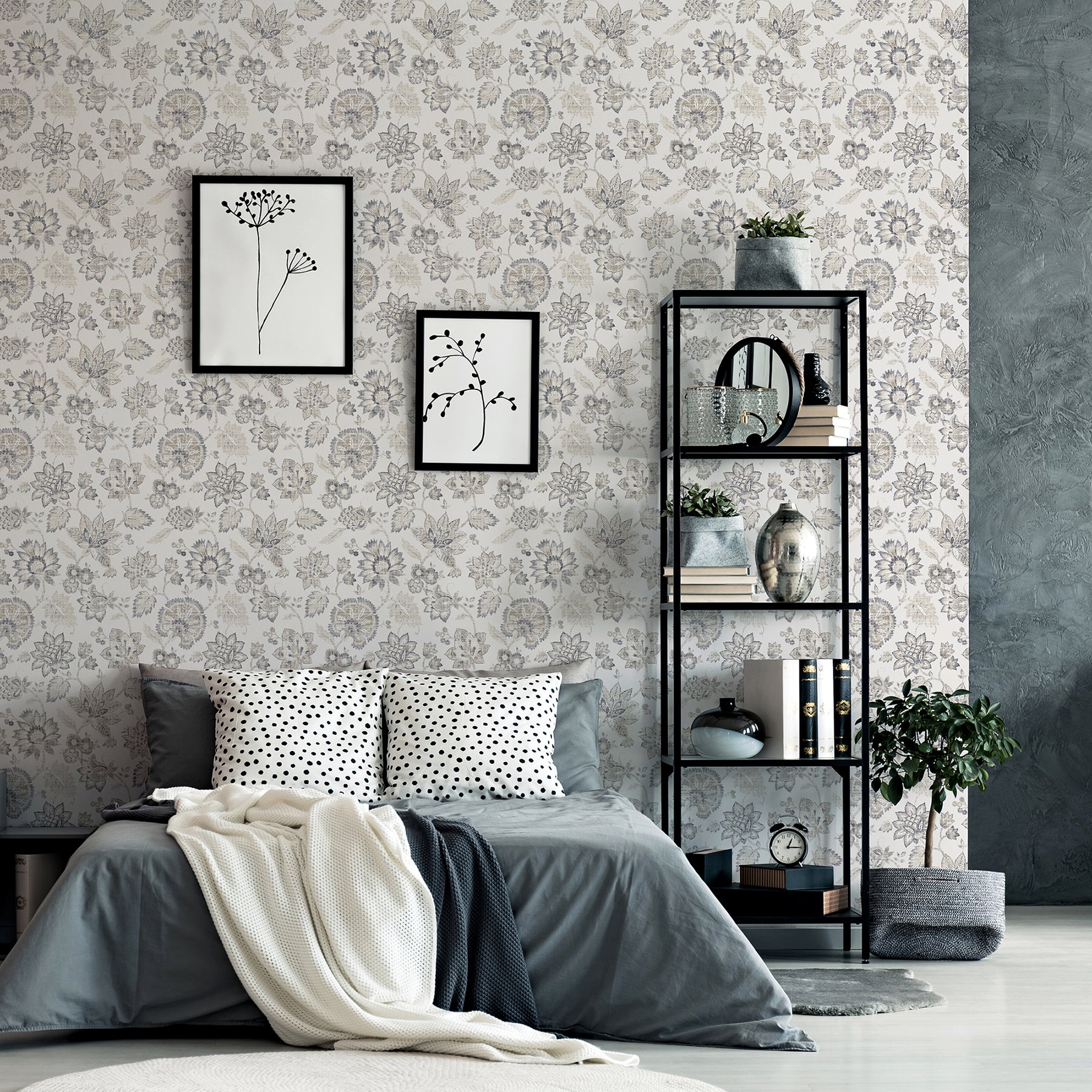 prudie-denim-jacobean-trail-wallpaper-york-wallcoverings-ah924707 - York Wallcoverings Wallpaper