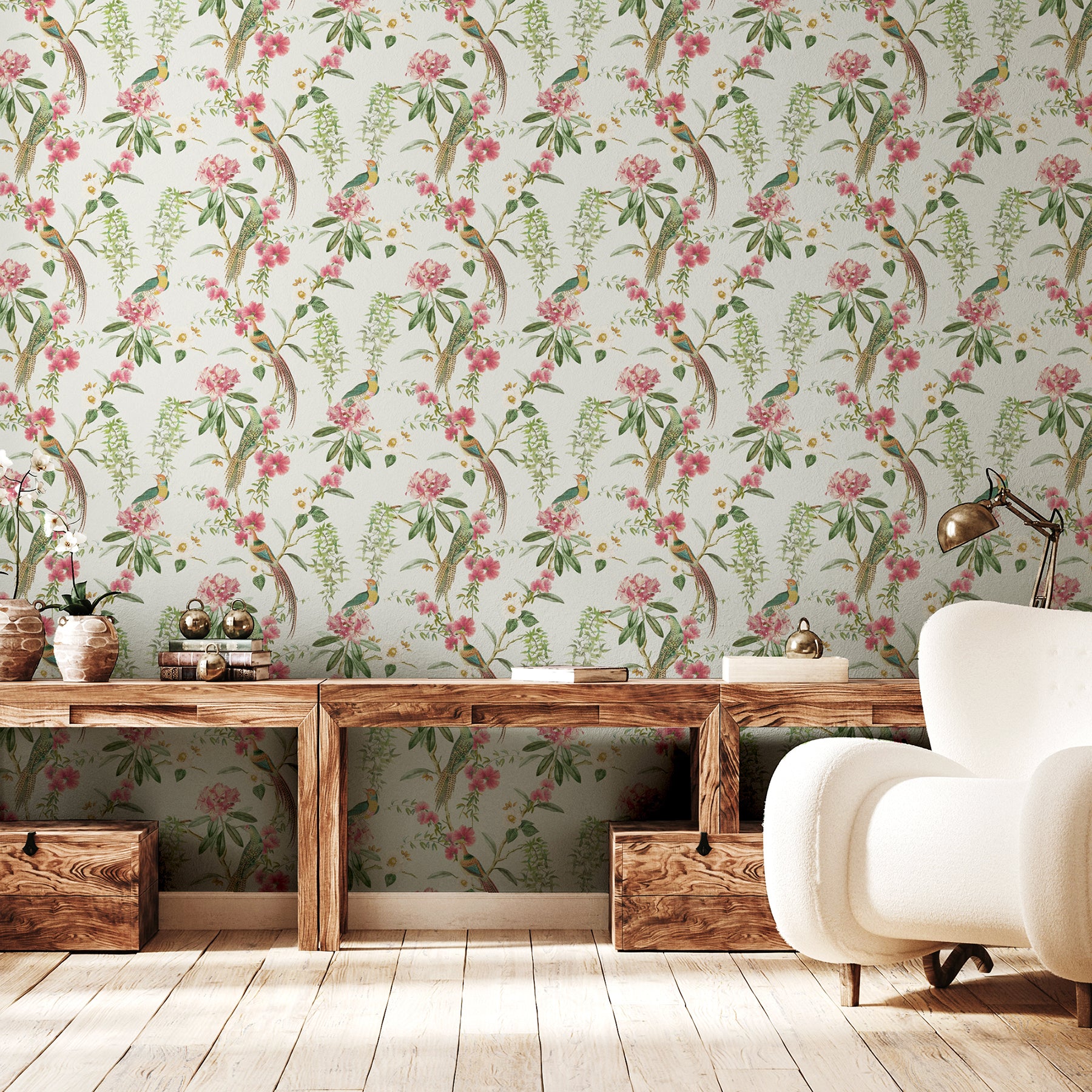 celine-pink-courtyard-garden-wallpaper-york-wallcoverings-ah924907 - York Wallcoverings Papel pintado