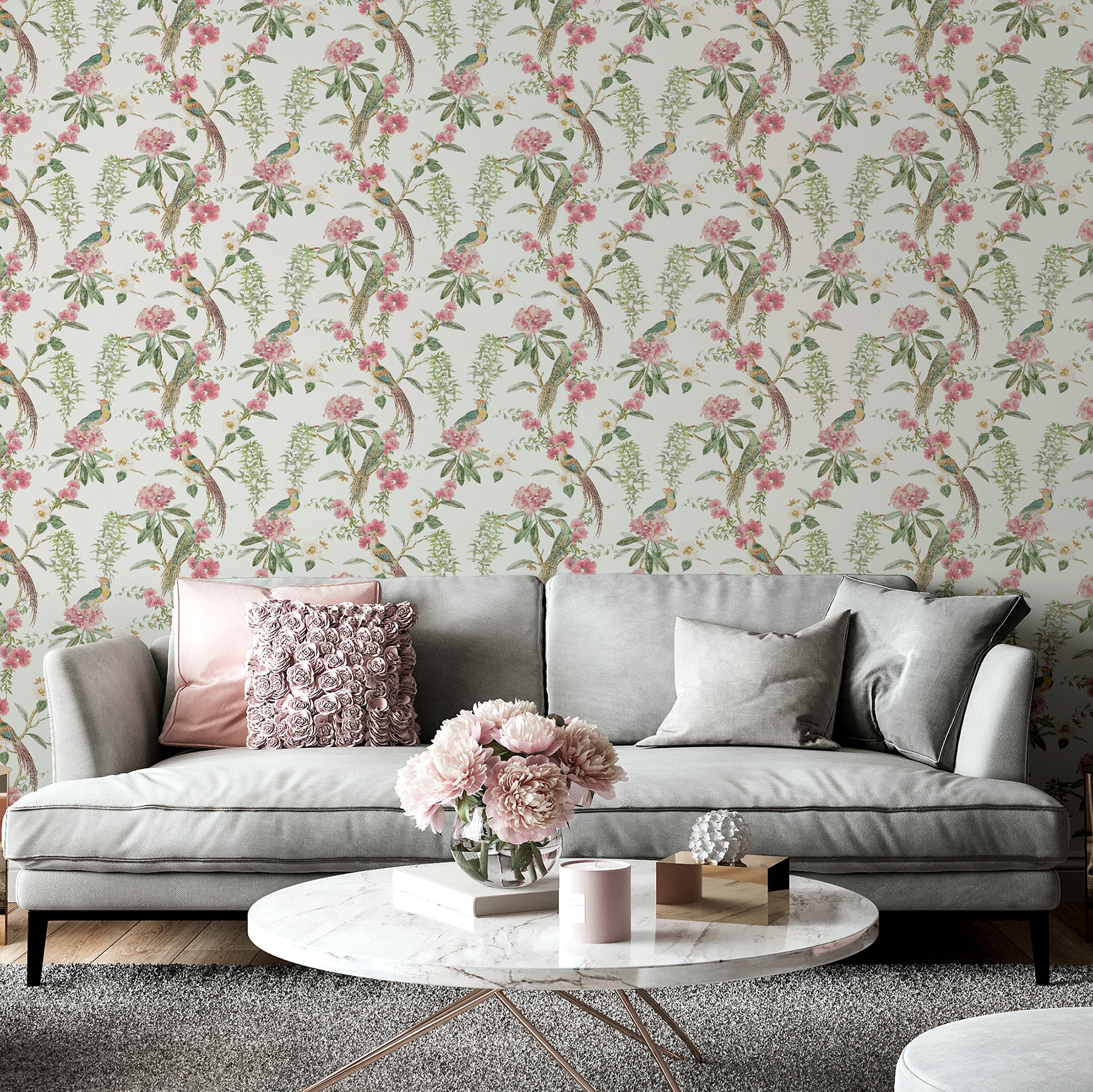 celine-pink-courtyard-garden-wallpaper-york-wallcoverings-ah924907 - York Wallcoverings Papel pintado