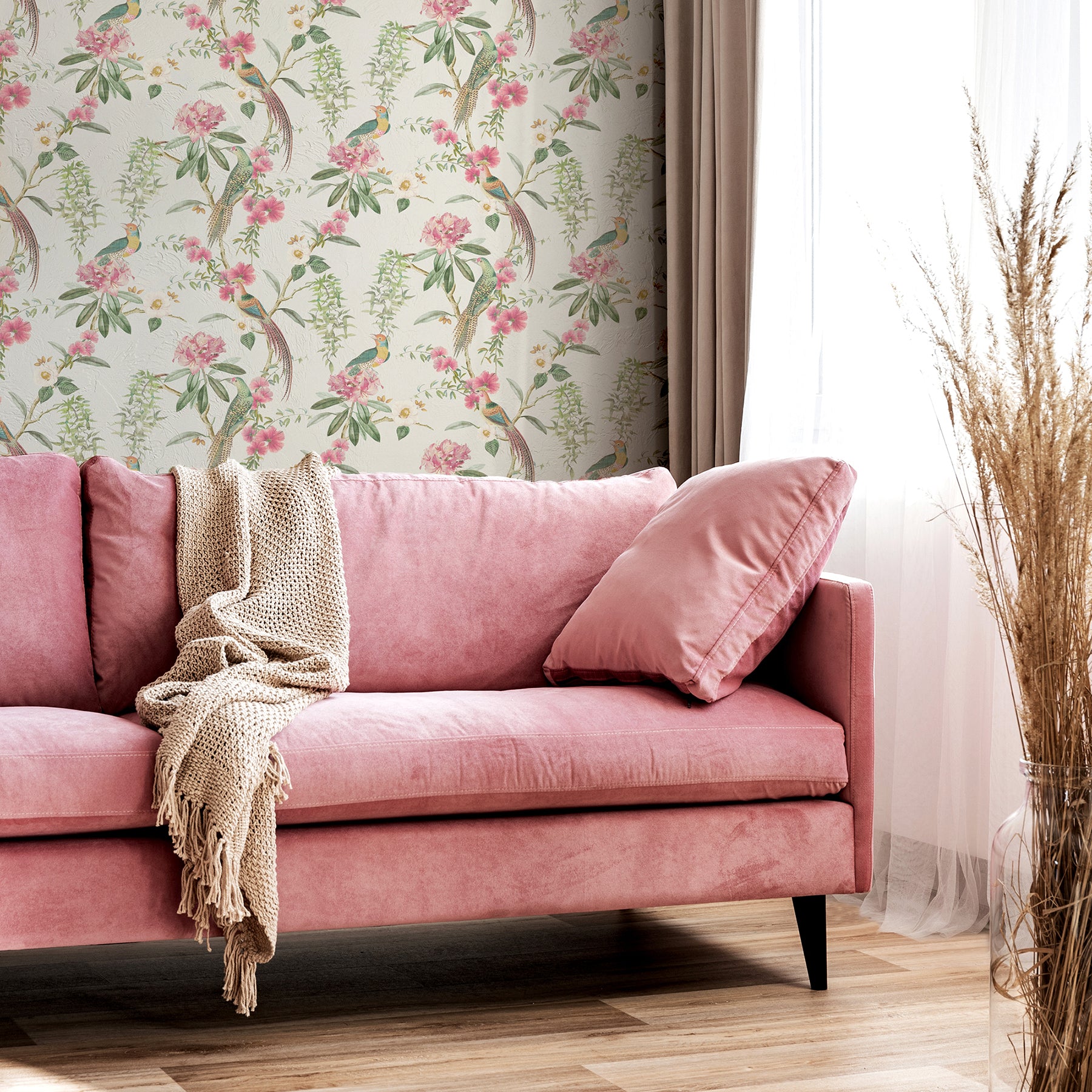 celine-pink-courtyard-garden-wallpaper-york-wallcoverings-ah924907 - York Wallcoverings Papel pintado