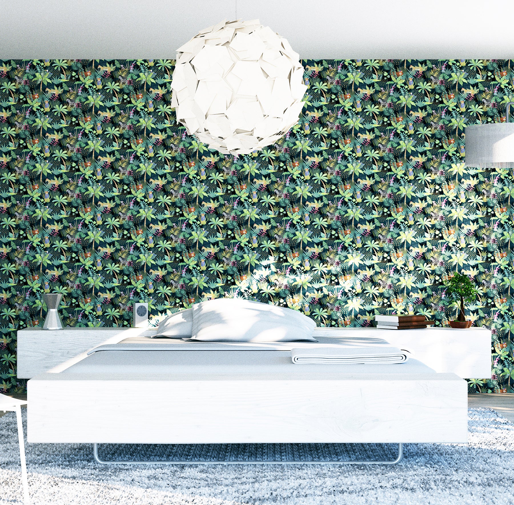 fonda-dark-green-jungle-party-wallpaper-york-wallcoverings-ah925308 - York Wallcoverings Papel pintado