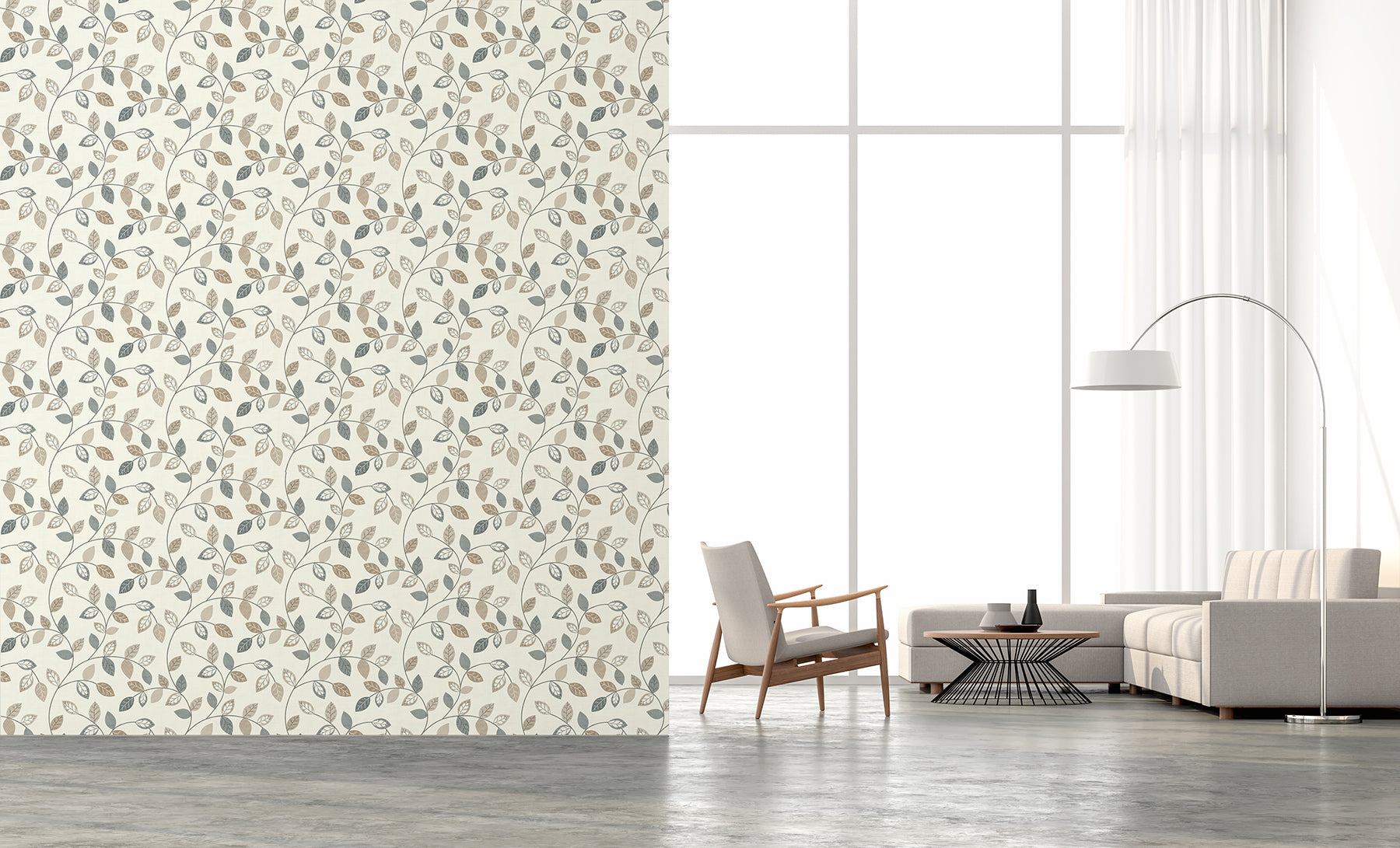 sylvie-neutral-leaf-trail-wallpaper-york-wallcoverings-ah925405 - York Wallcoverings Wallpaper