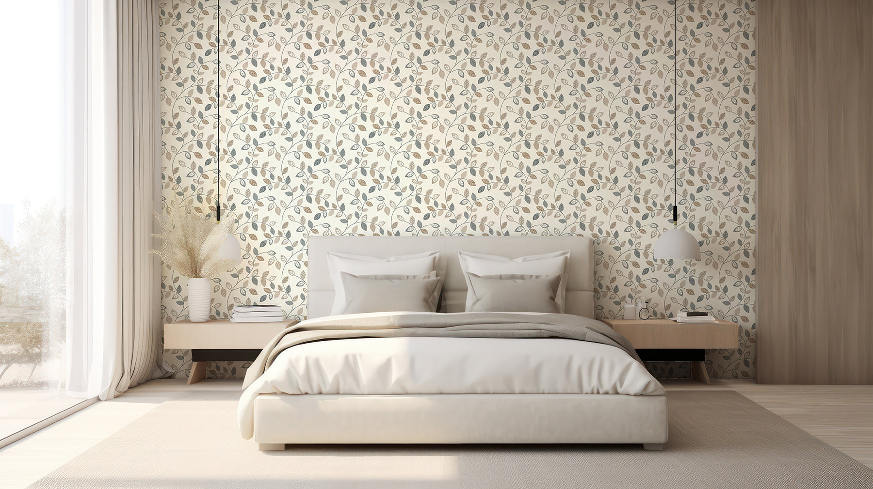 sylvie-neutral-leaf-trail-wallpaper-york-wallcoverings-ah925405 - York Wallcoverings Wallpaper