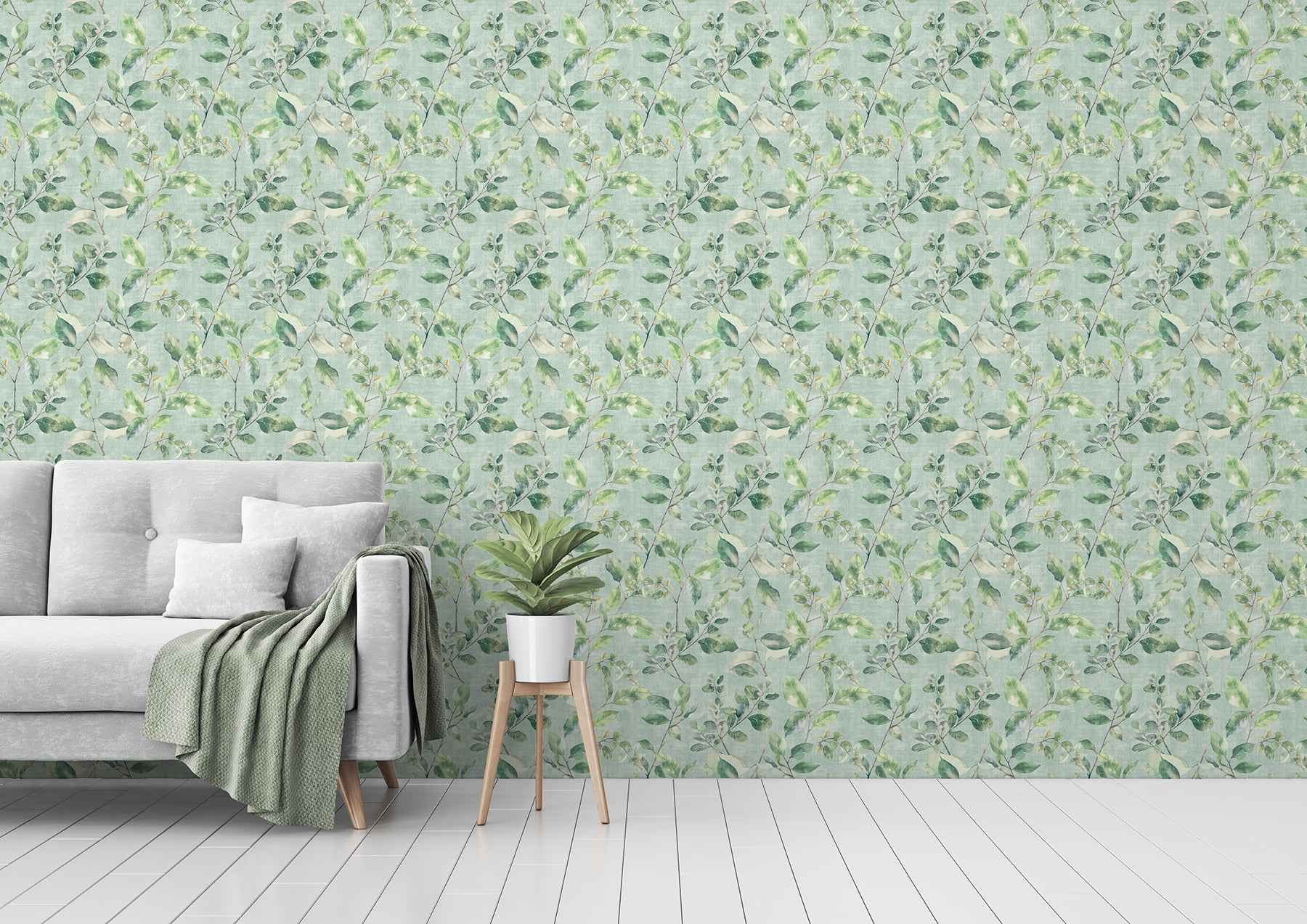 Lucene Green Spring Vines Wallpaper - York Wallcoverings - AH925501 - York Wallcoverings Wallpaper