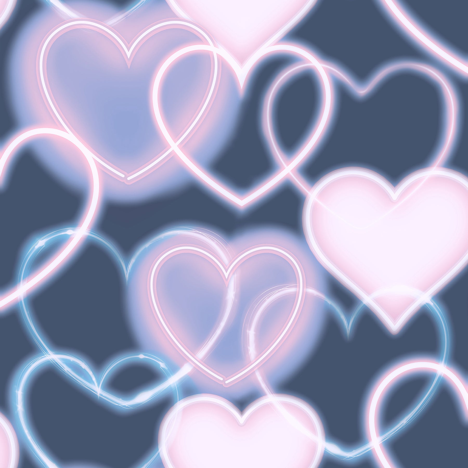 effie-navy-neon-heart-wallpaper-york-wallcoverings-ah925605 - York Wallcoverings Papel pintado