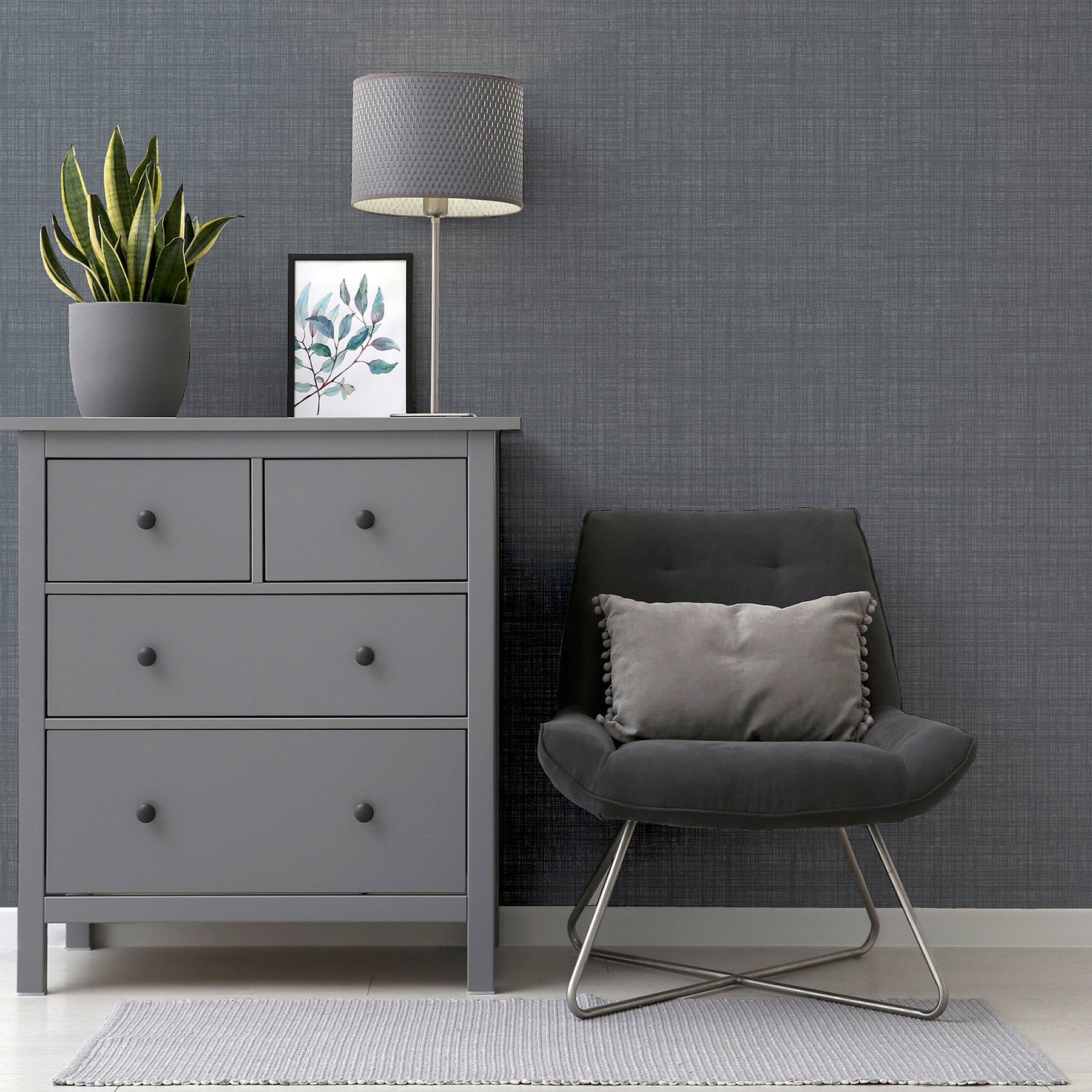 rafe-grey-woven-texture-wallpaper-york-wallcoverings-ah946006 - York Wallcoverings Papel pintado
