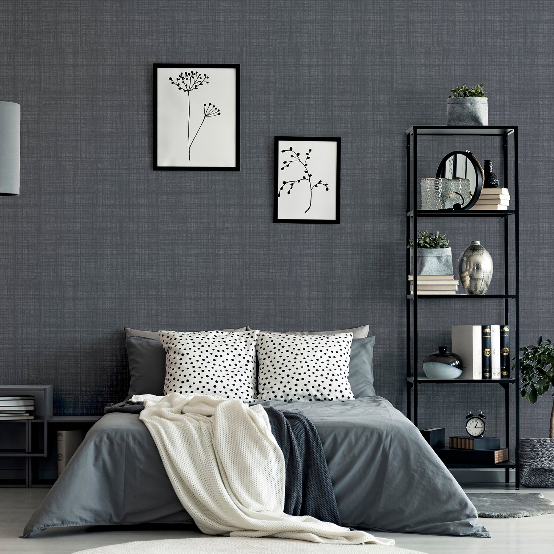 rafe-grey-woven-texture-wallpaper-york-wallcoverings-ah946006 - York Wallcoverings Papel pintado
