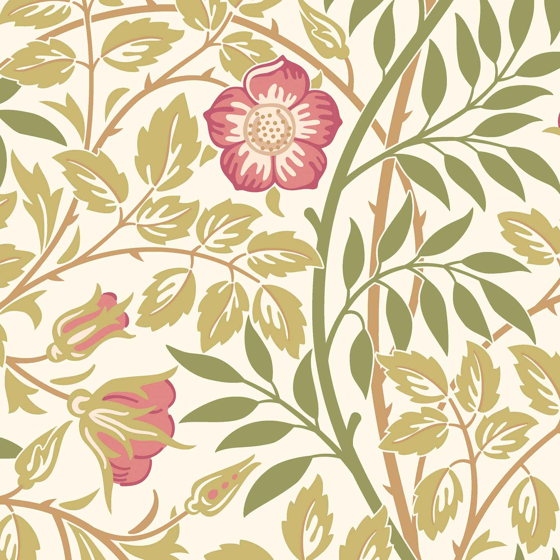 Rosehip Trail Rose Pink Peel and Stick Wallpaper - York Wallcoverings - HWA1099PU - York Wallcoverings Wallpaper