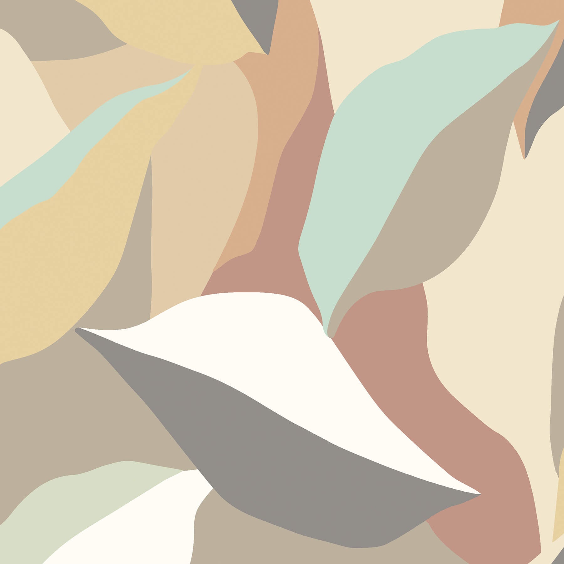 leafy-patchwork-caramel-mint-peel-and-stick-wallpaper-york-wallcoverings-hwa1161pu - York Wallcoverings Wallpaper
